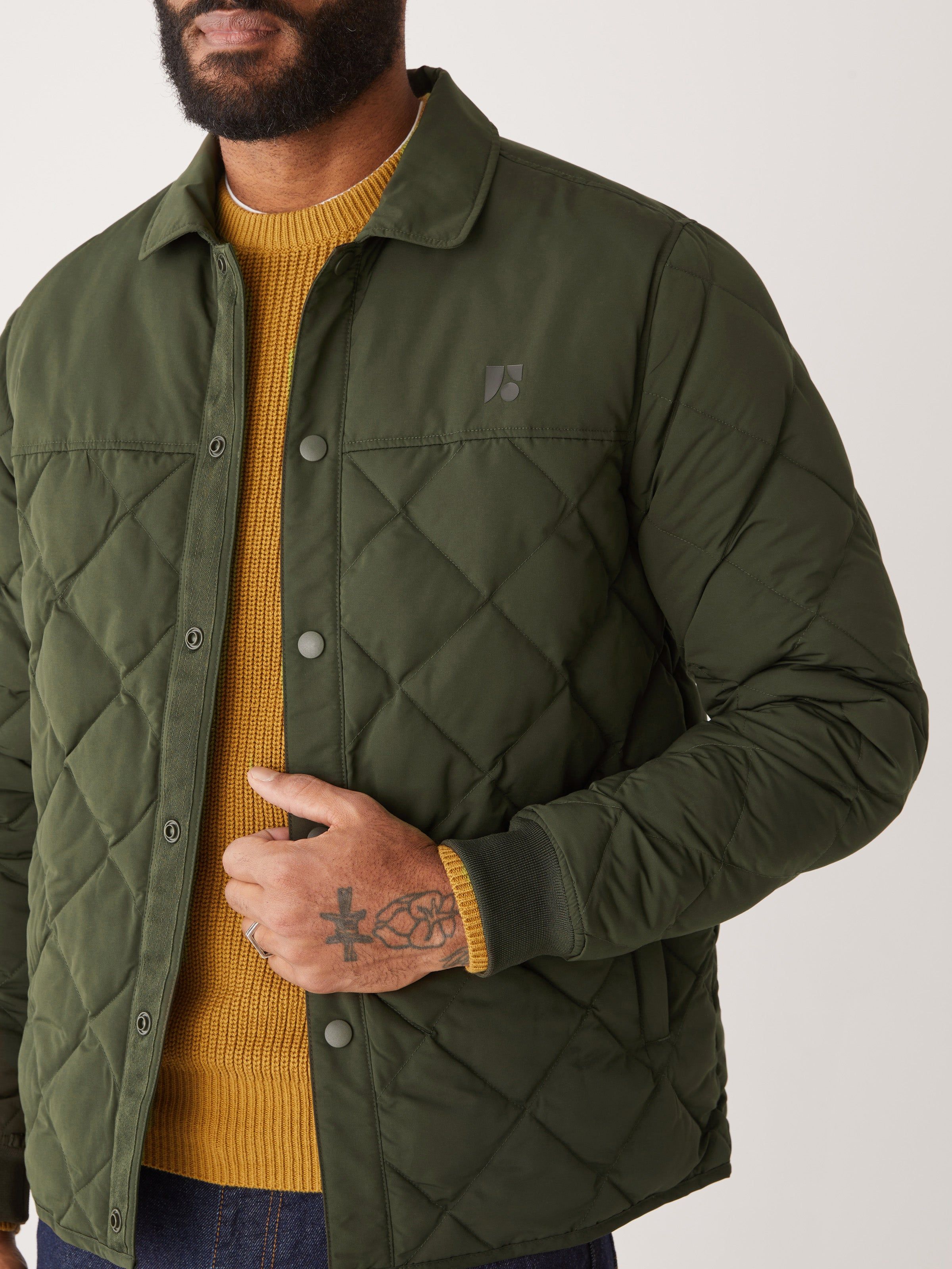 The Skyline Collared Jacket in Rosin sold by Frank & Oak