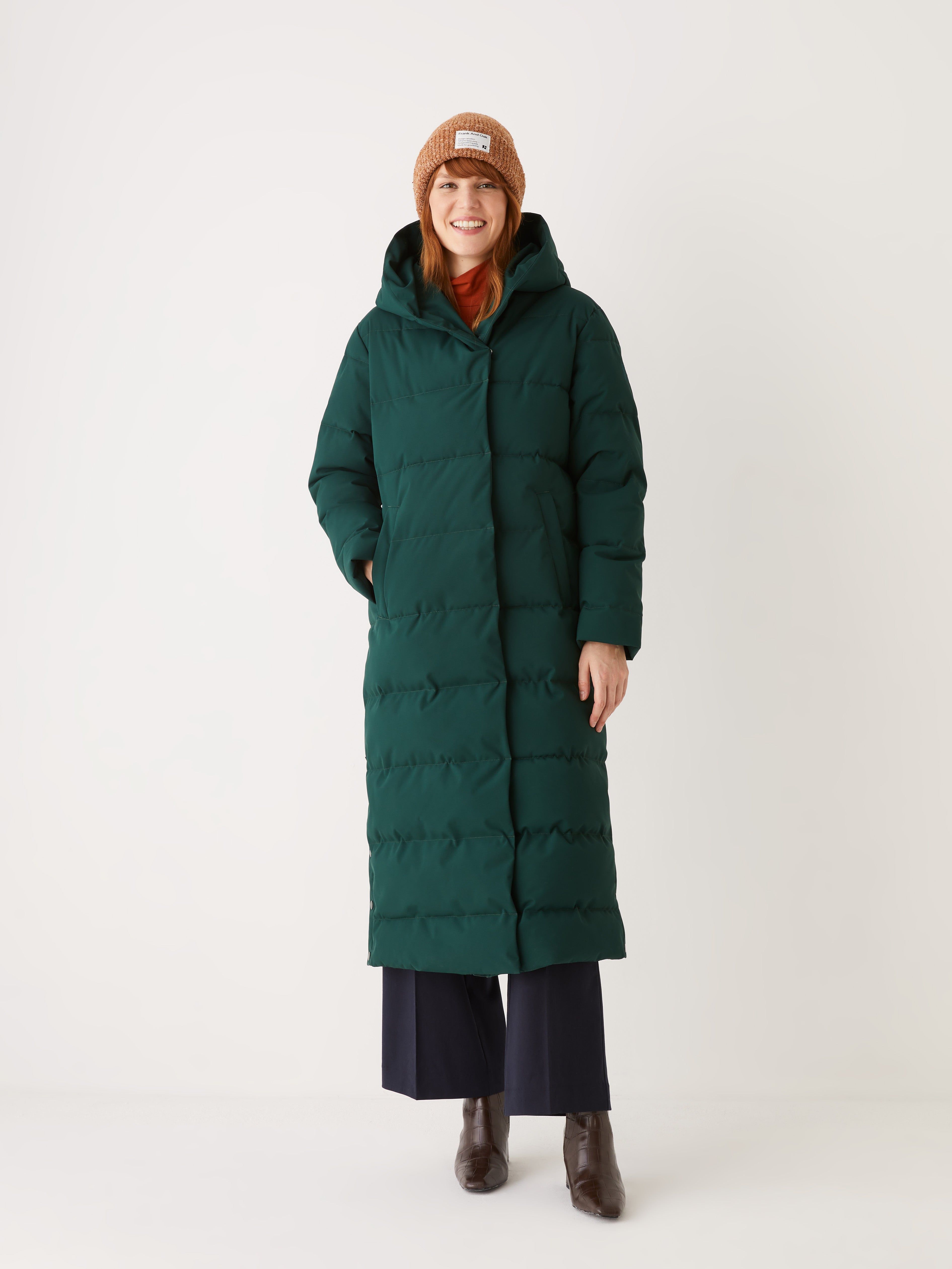 The Highland Long Puffer Coat in Pine Grove sold by Frank & Oak product image thumbnail 2