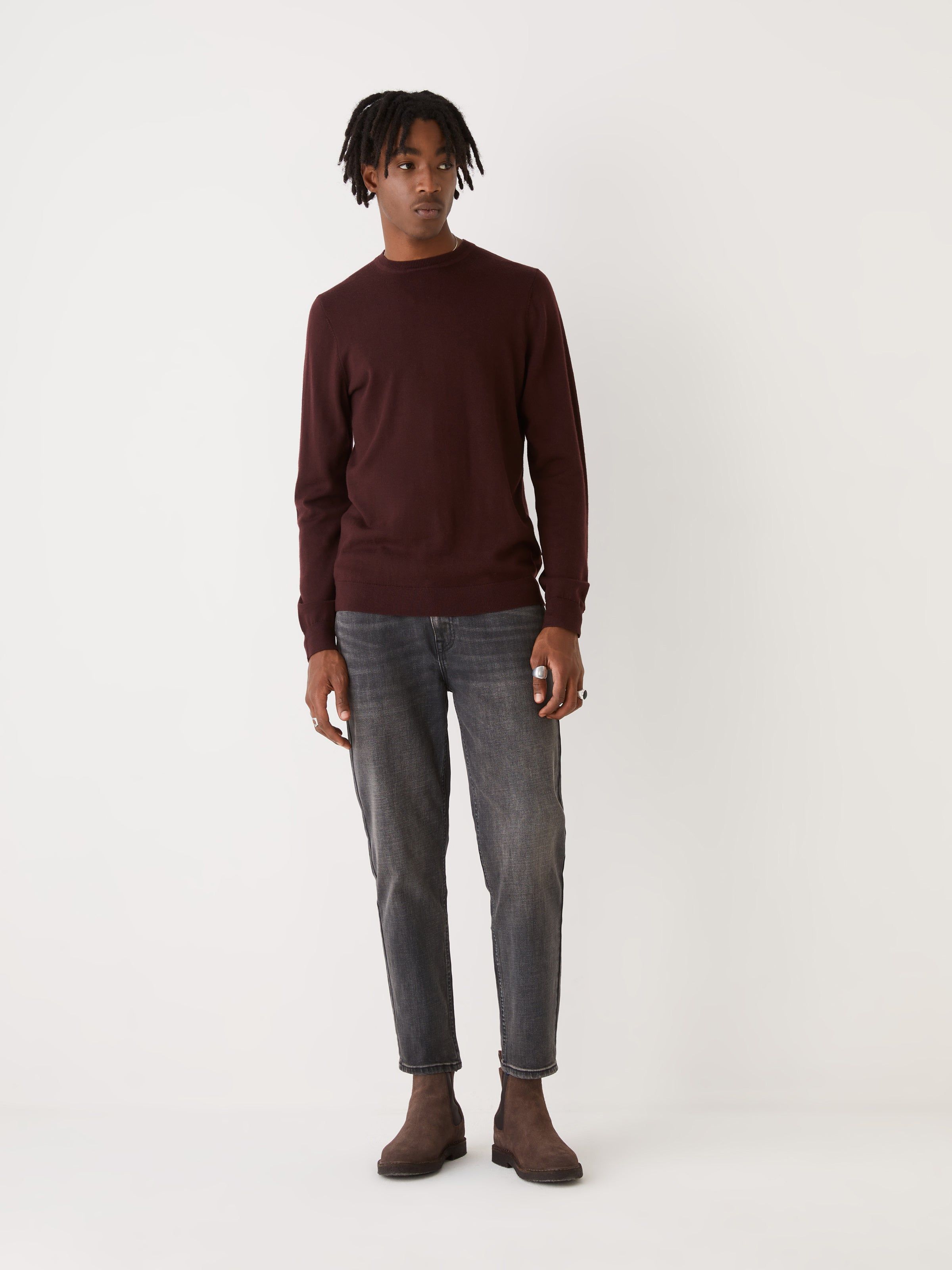The Merino Wool Knit Sweater in Dark Red sold by Frank & Oak product image thumbnail 3