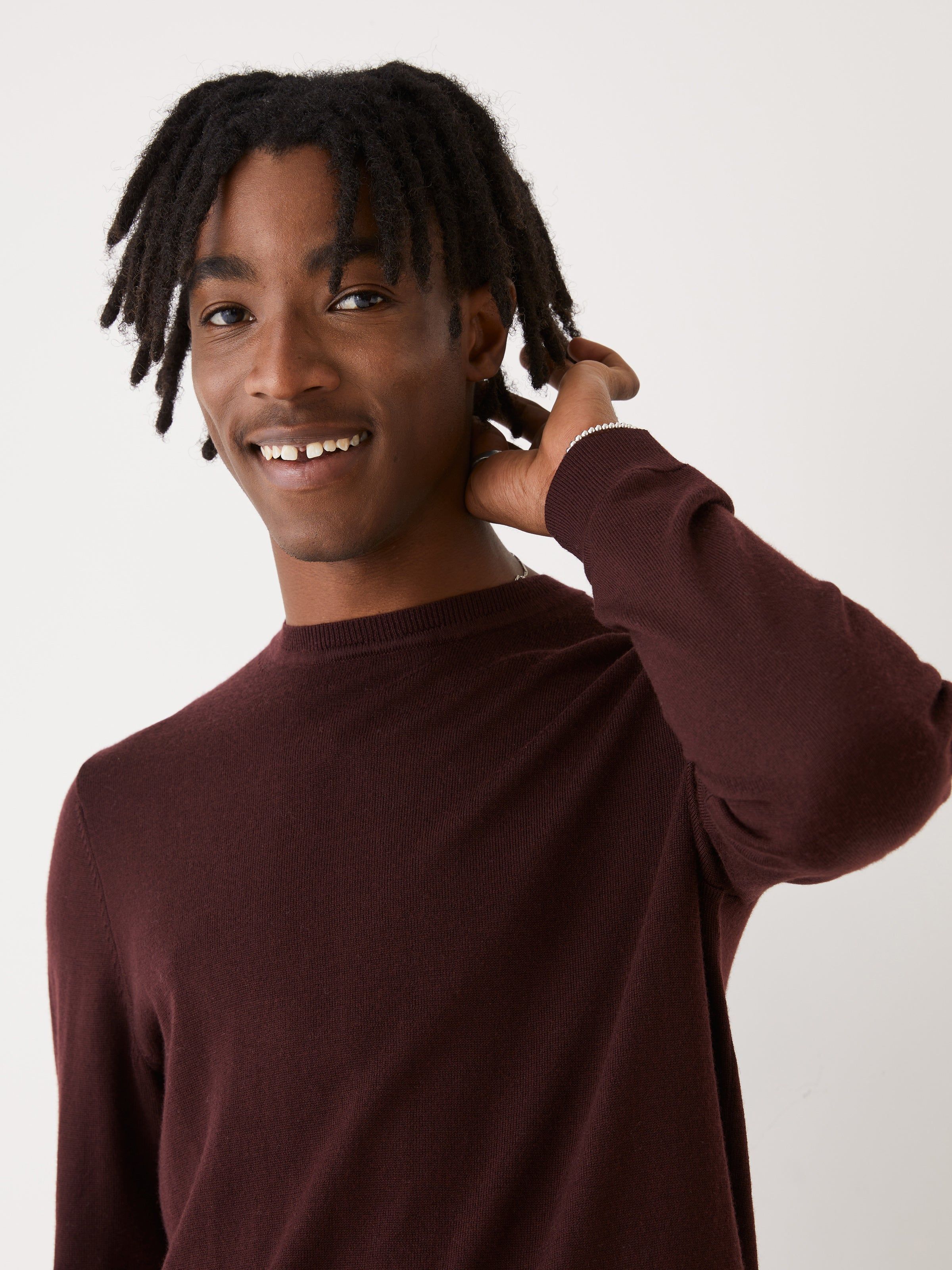 The Merino Wool Knit Sweater in Dark Red sold by Frank & Oak product image thumbnail 4