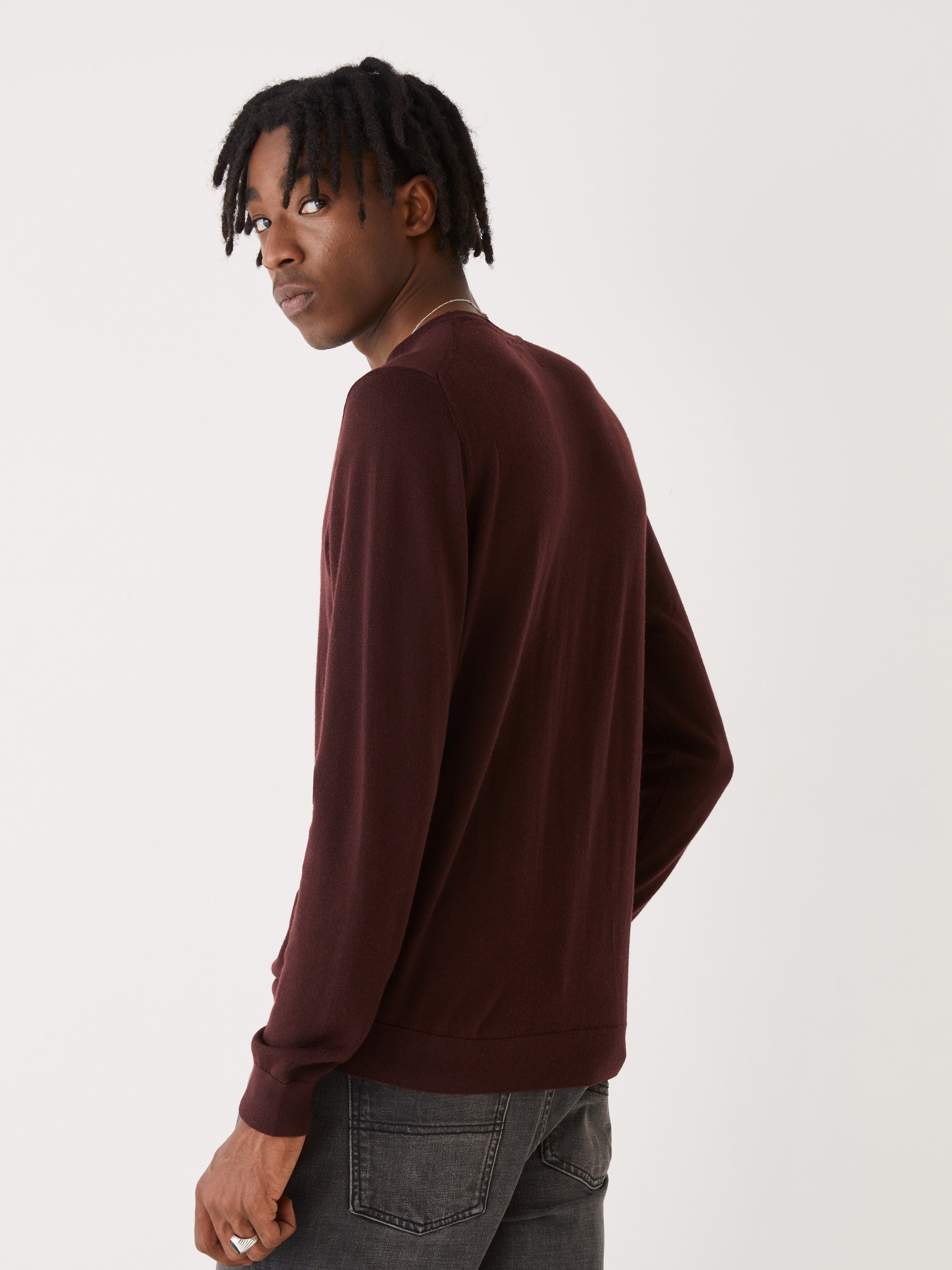 The Merino Wool Knit Sweater in Dark Red sold by Frank & Oak product image thumbnail 2