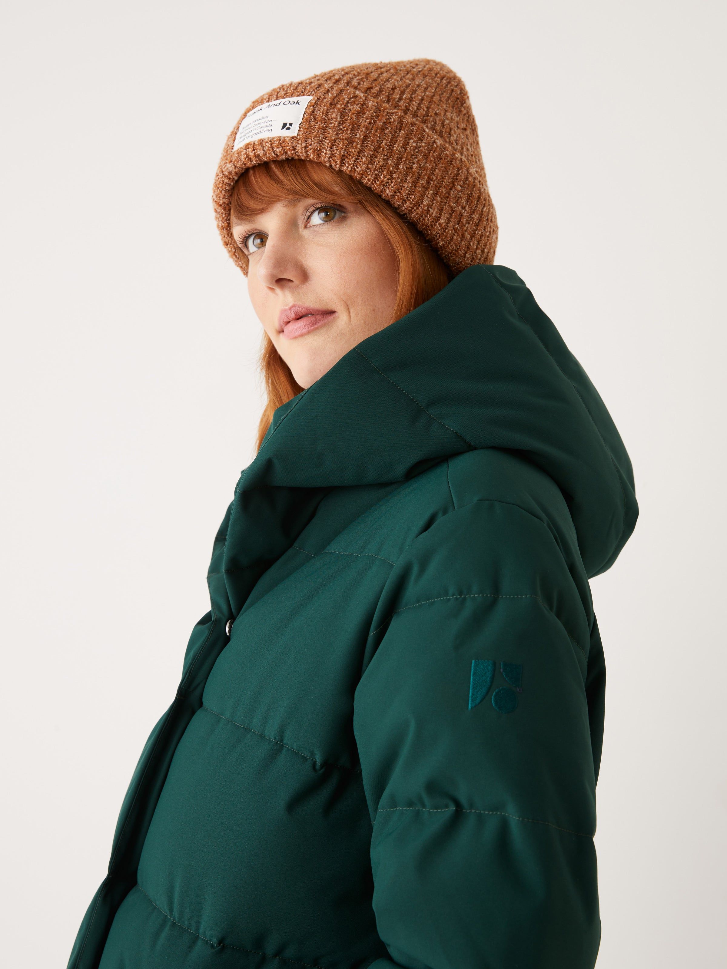 The Highland Long Puffer Coat in Pine Grove sold by Frank & Oak product image thumbnail 3