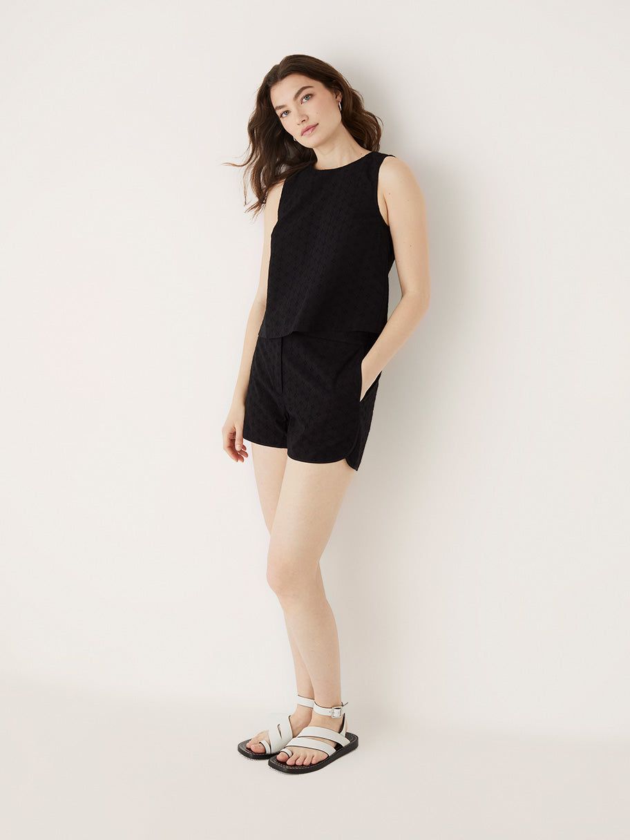 The Embroidered Shell Top in Black sold by Frank & Oak product image thumbnail 3