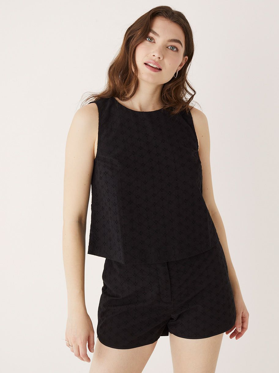 The Embroidered Shell Top in Black sold by Frank & Oak product image thumbnail 2