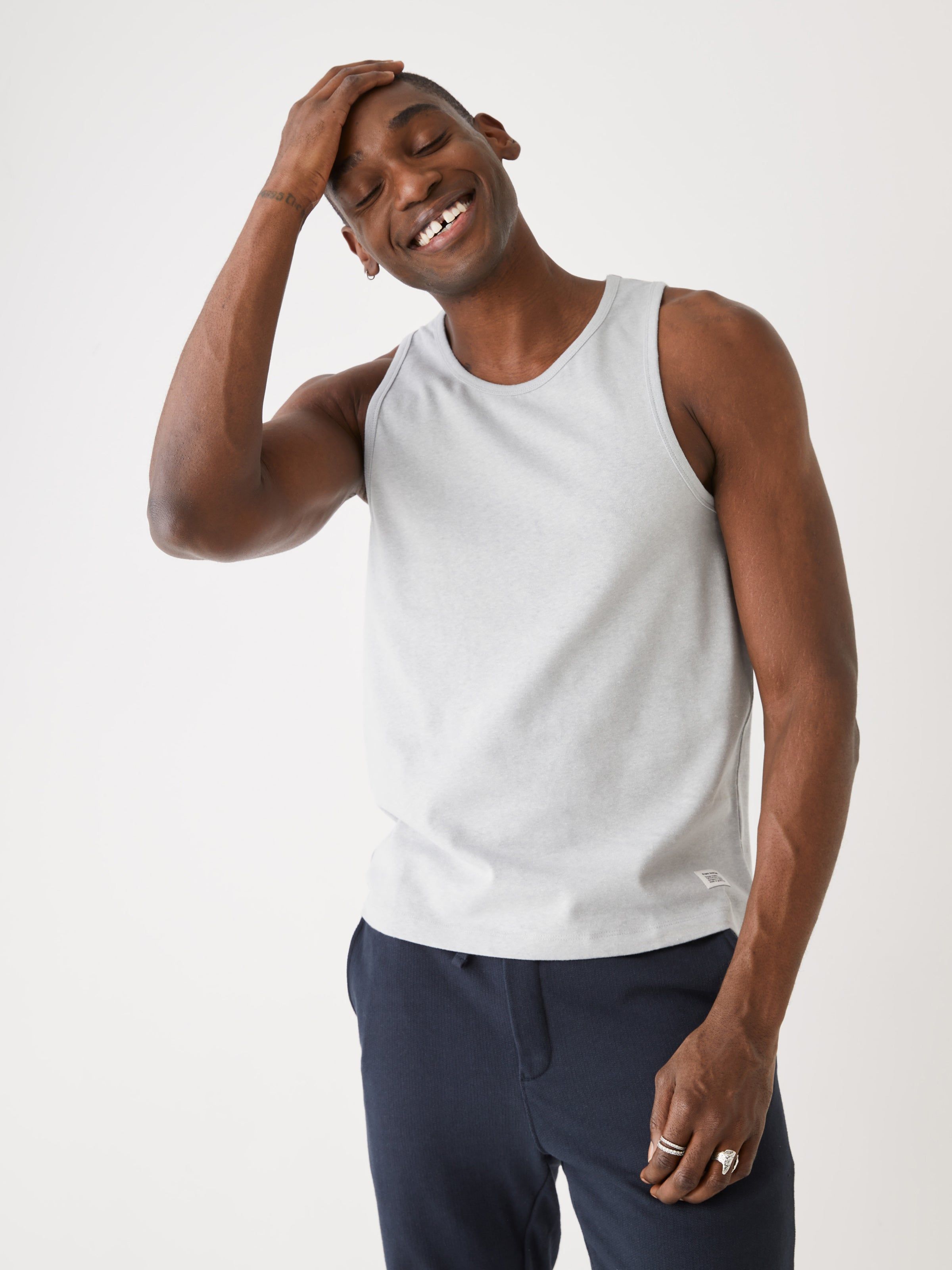 The Hemp Tank Top in Grey sold by Frank & Oak