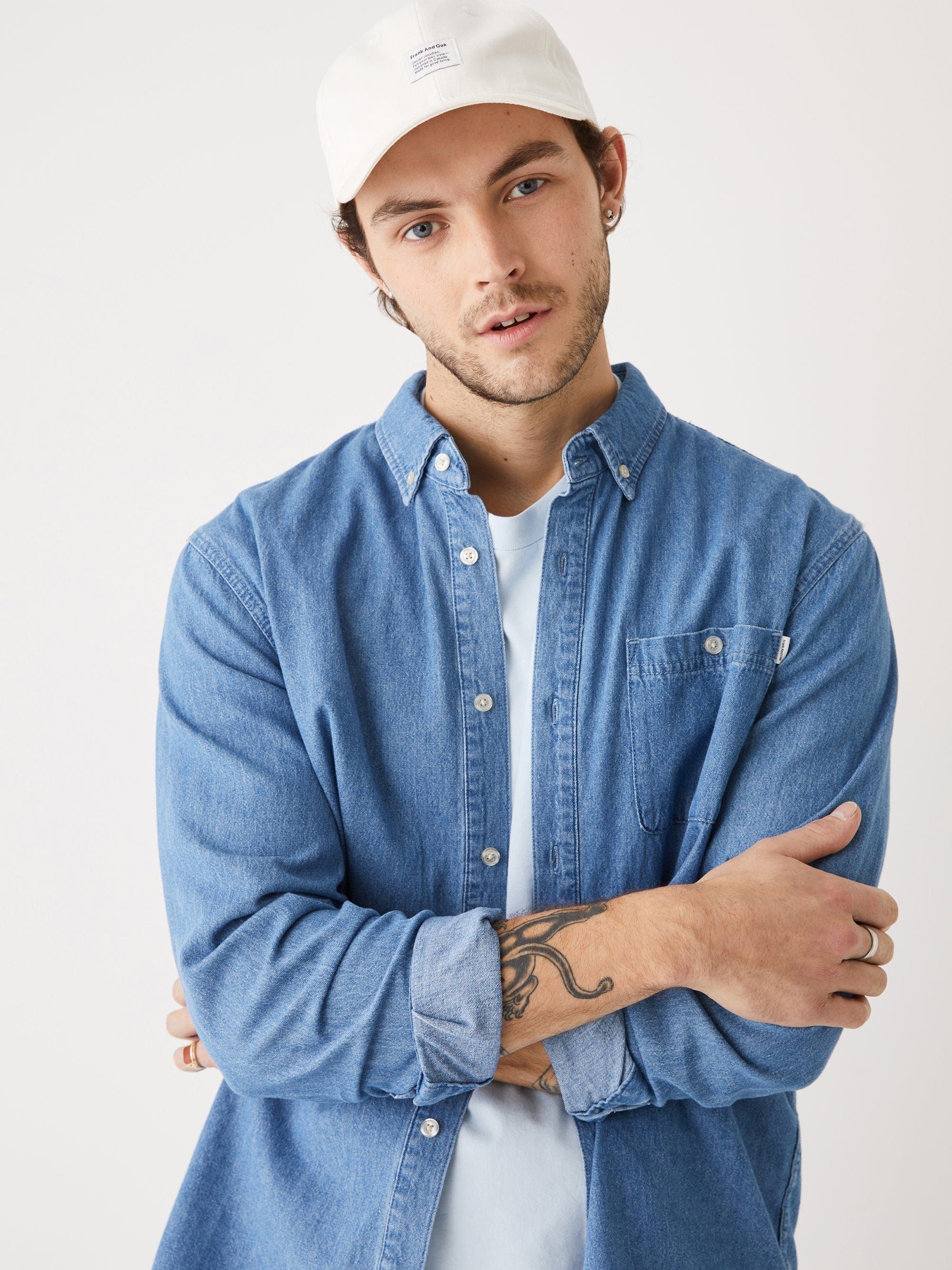 The Eco Dye Pocket T-Shirt in Light Blue sold by Frank & Oak product image thumbnail 5