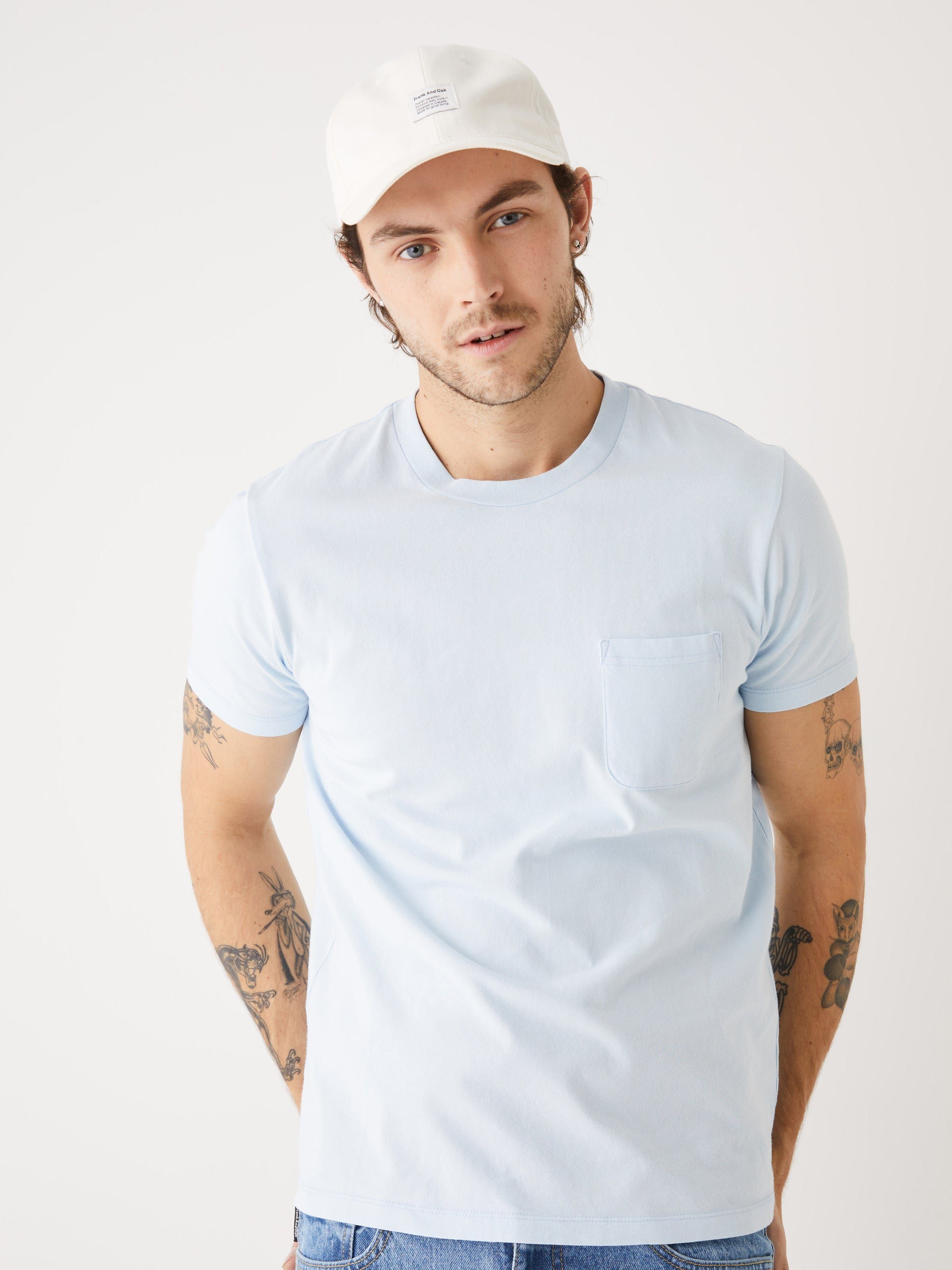 The Eco Dye Pocket T-Shirt in Light Blue sold by Frank & Oak product image thumbnail 3