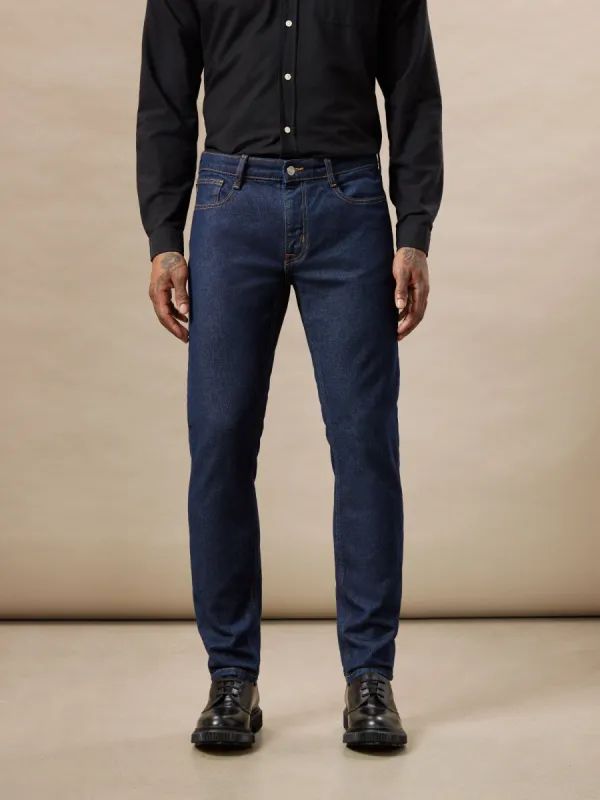 The Hugo Skinny Jean in Navy made by Frank & Oak