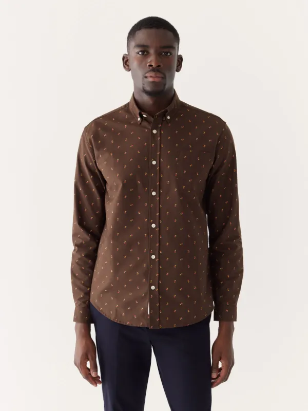 The Jasper Good Cotton Oxford Shirt in Dark Chicory sold by Frank & Oak