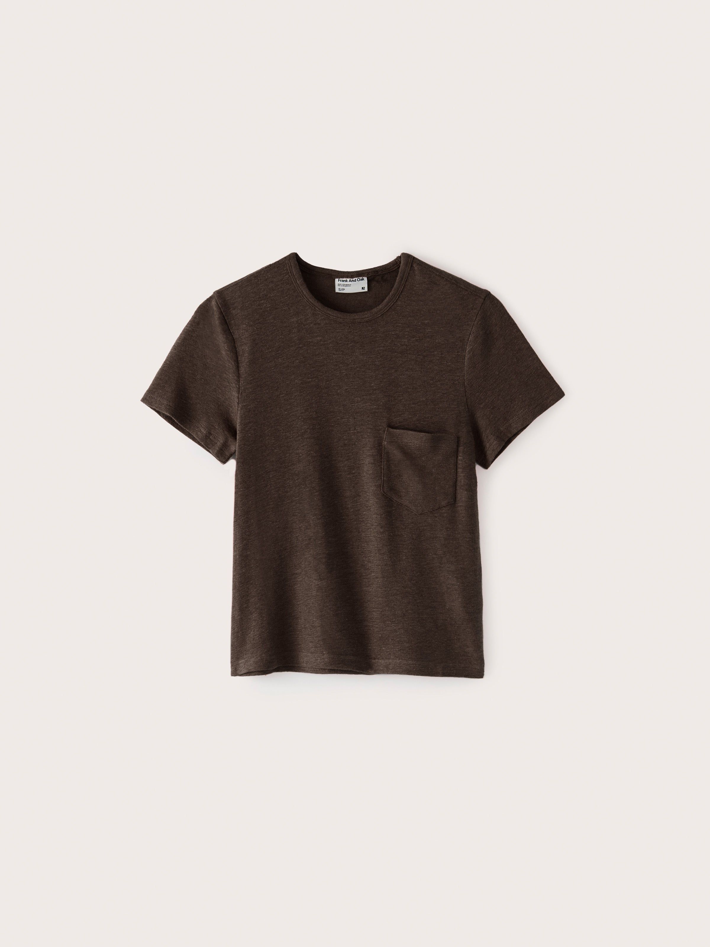 The Fluid Linen T-Shirt in Dark Brown sold by Frank & Oak product image thumbnail 5