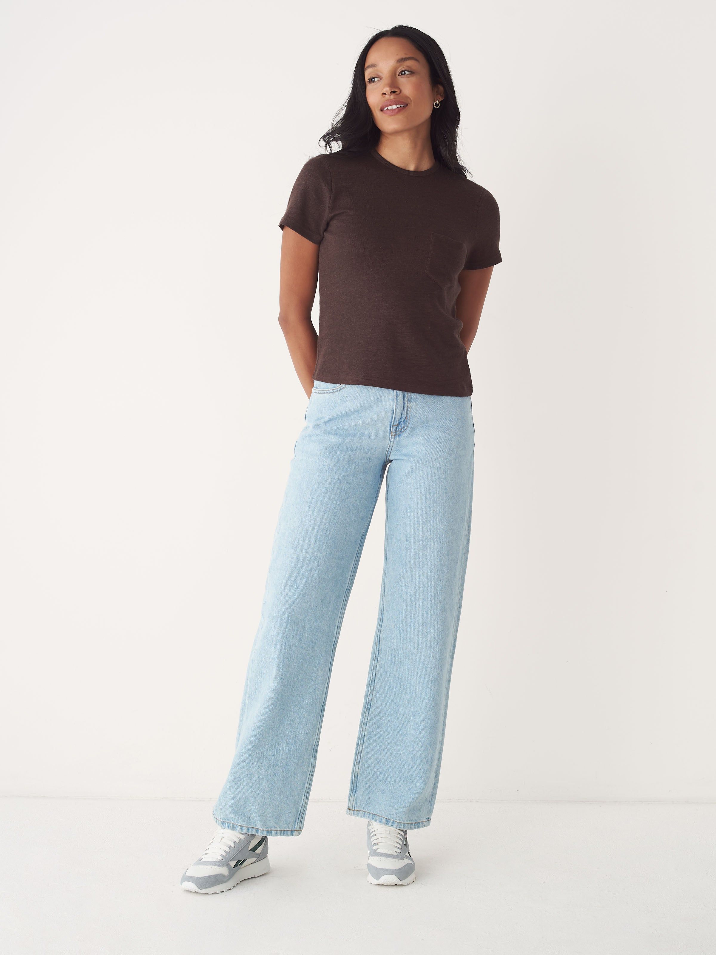 The Fluid Linen T-Shirt in Dark Brown sold by Frank & Oak product image thumbnail 2