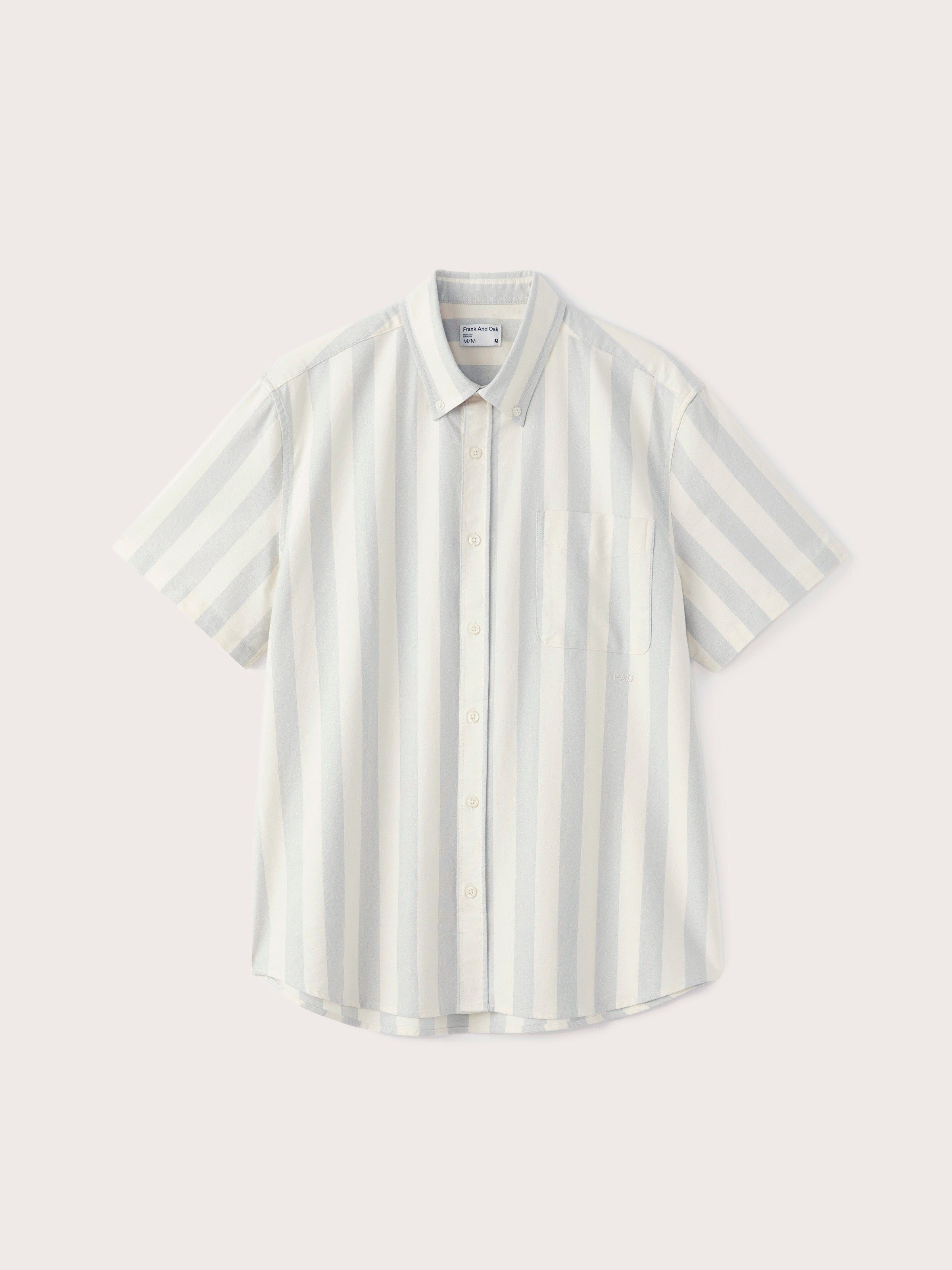 The Striped Short Sleeve Jasper Shirt in Grey Cloud sold by Frank & Oak product image thumbnail 6