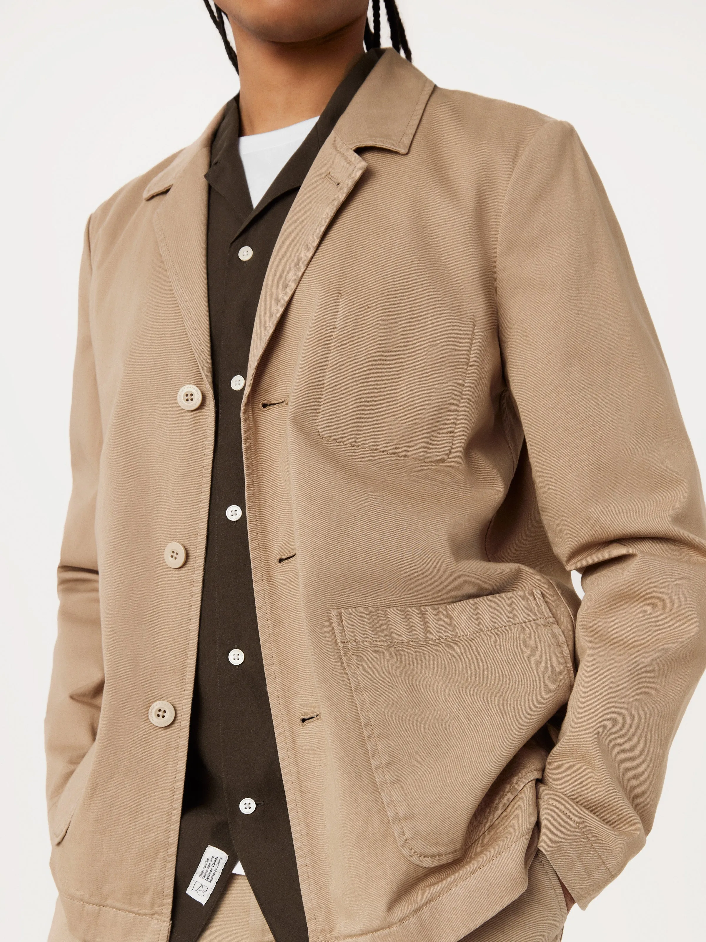 The 3-Button Twill Blazer in Sandstone sold by Frank & Oak product image thumbnail 2