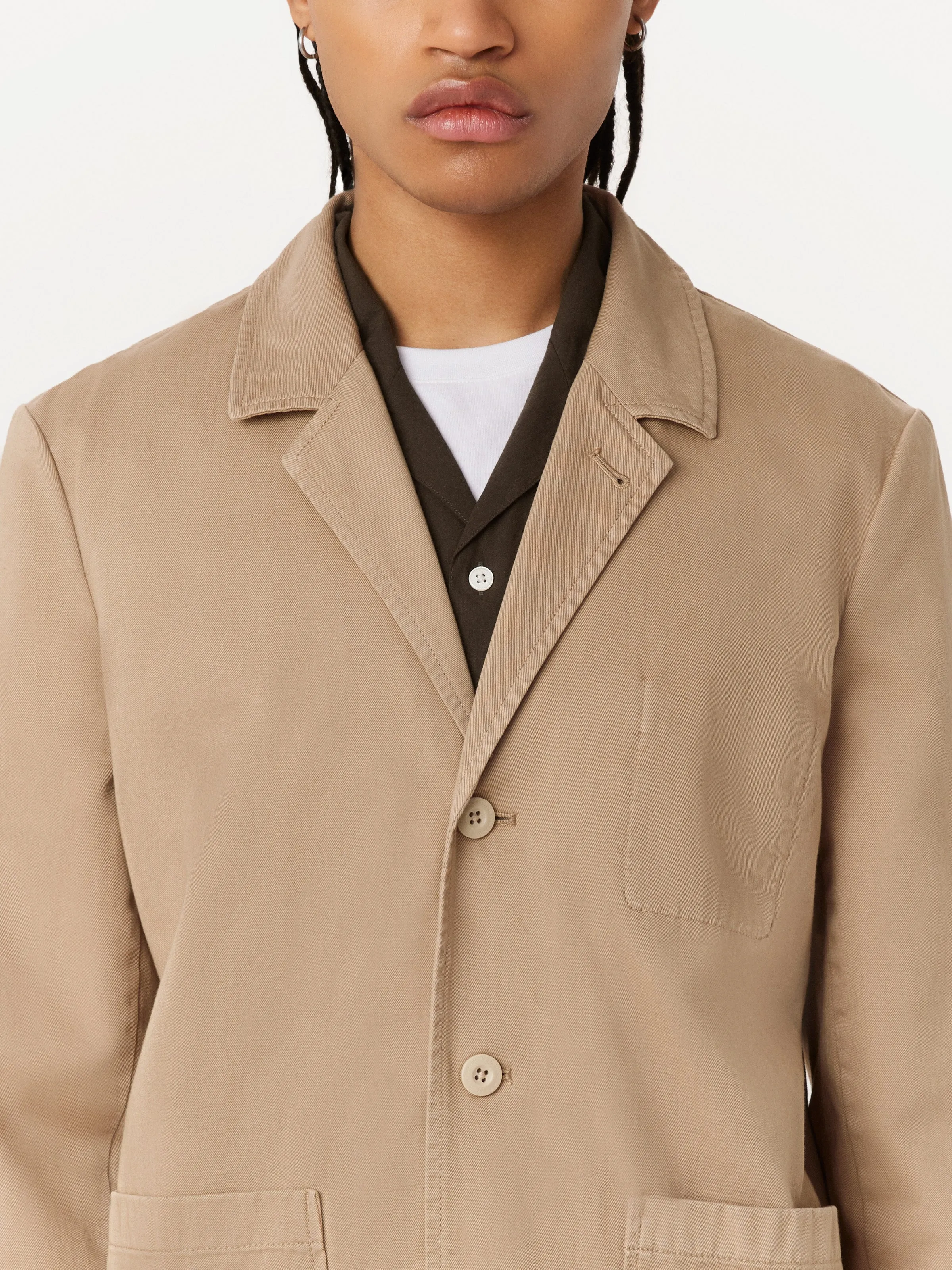 The 3-Button Twill Blazer in Sandstone sold by Frank & Oak product image thumbnail 5