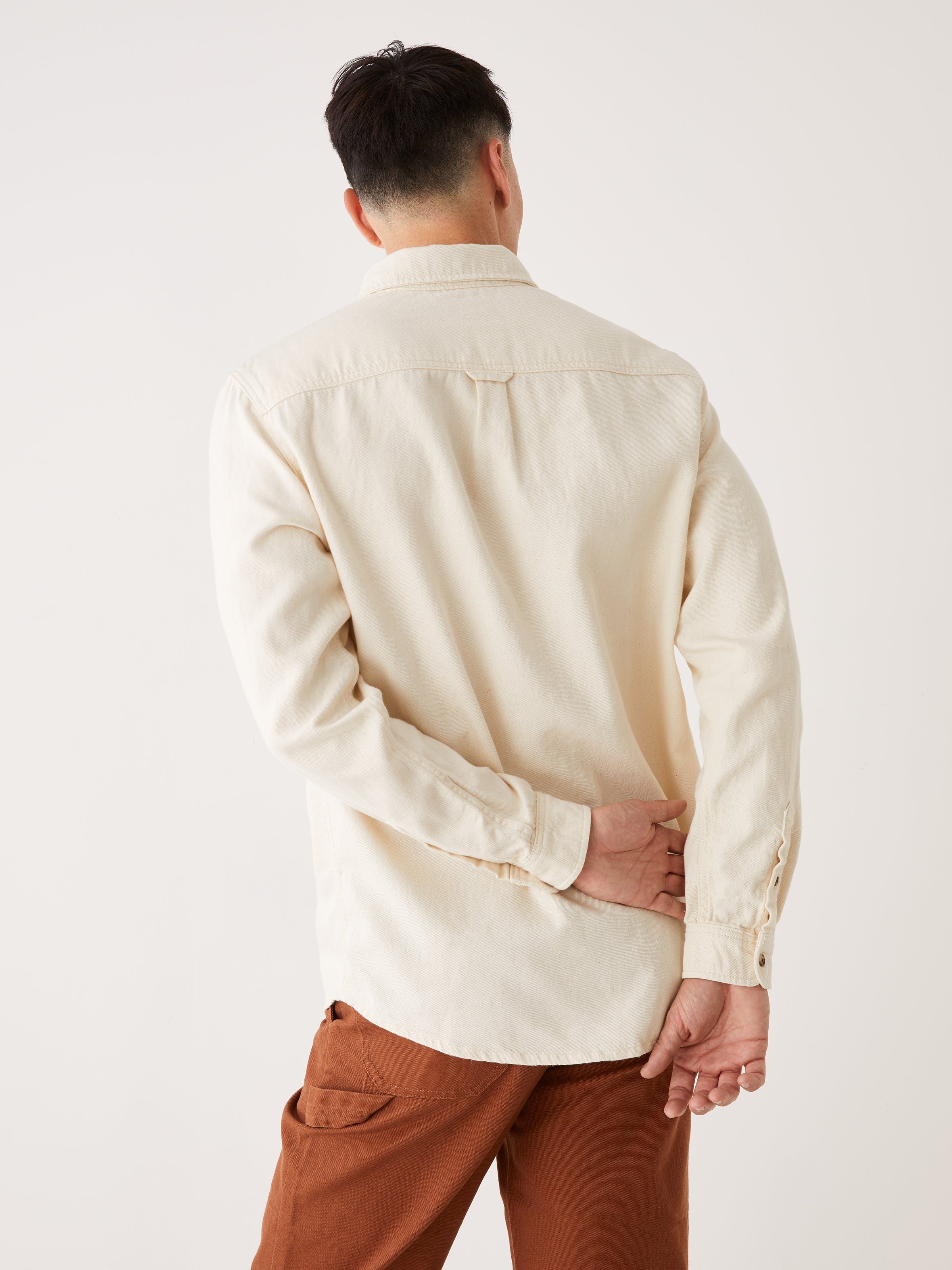 The Clark Denim Shirt in Beige sold by Frank & Oak product image thumbnail 3