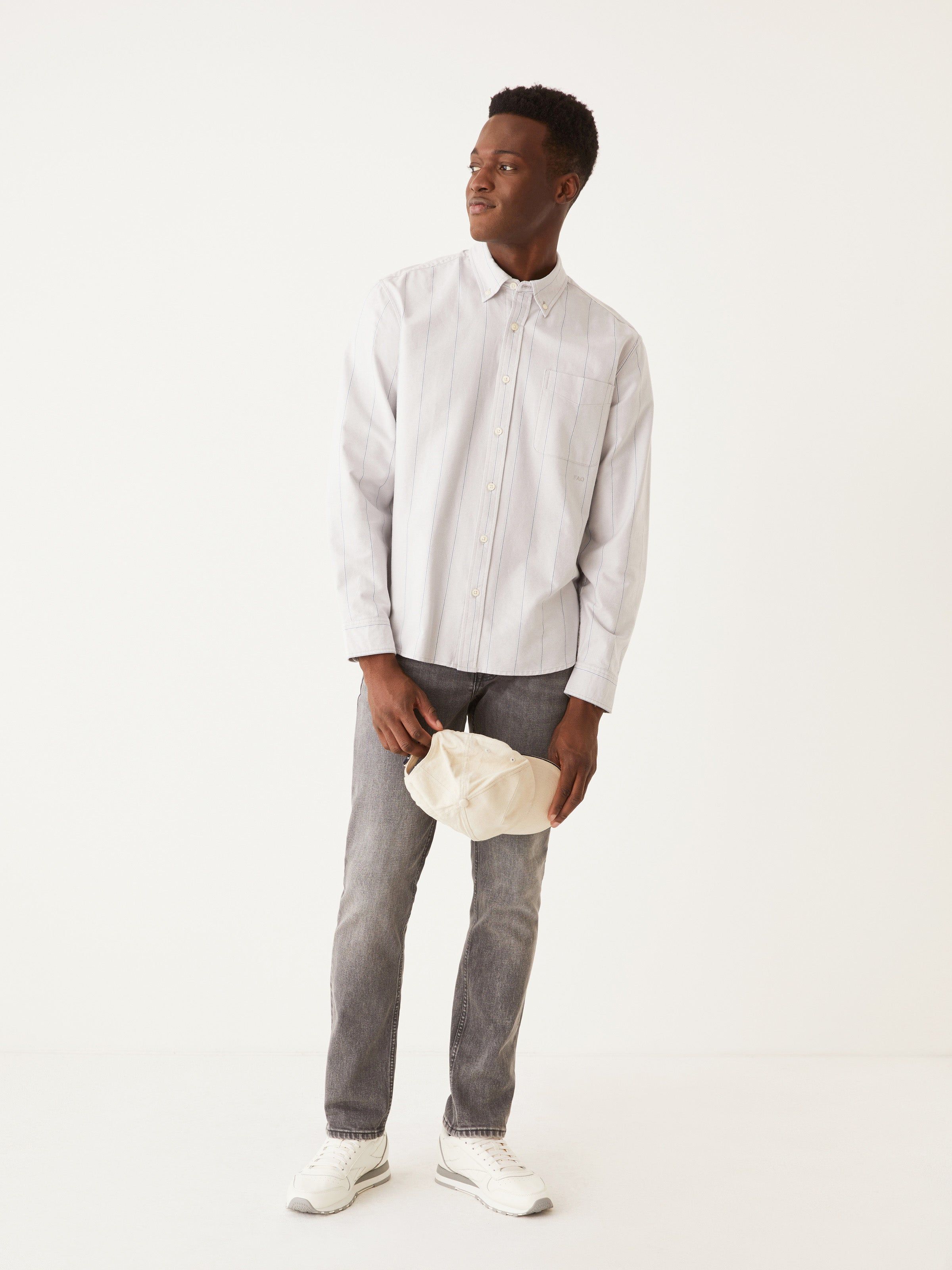 The Striped Vintage Jasper Shirt in Grey sold by Frank & Oak product image thumbnail 5