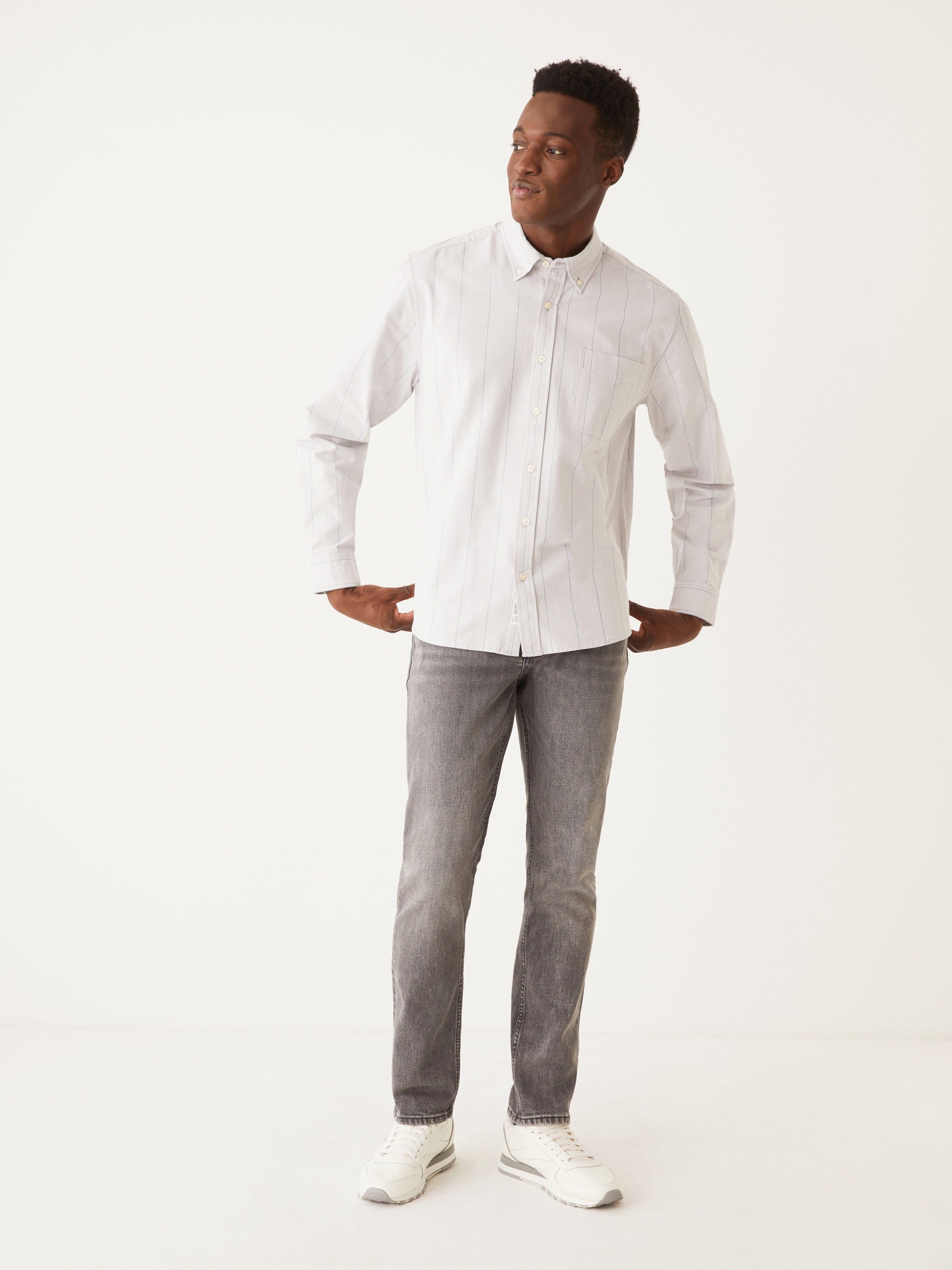 The Striped Vintage Jasper Shirt in Grey sold by Frank & Oak product image thumbnail 6