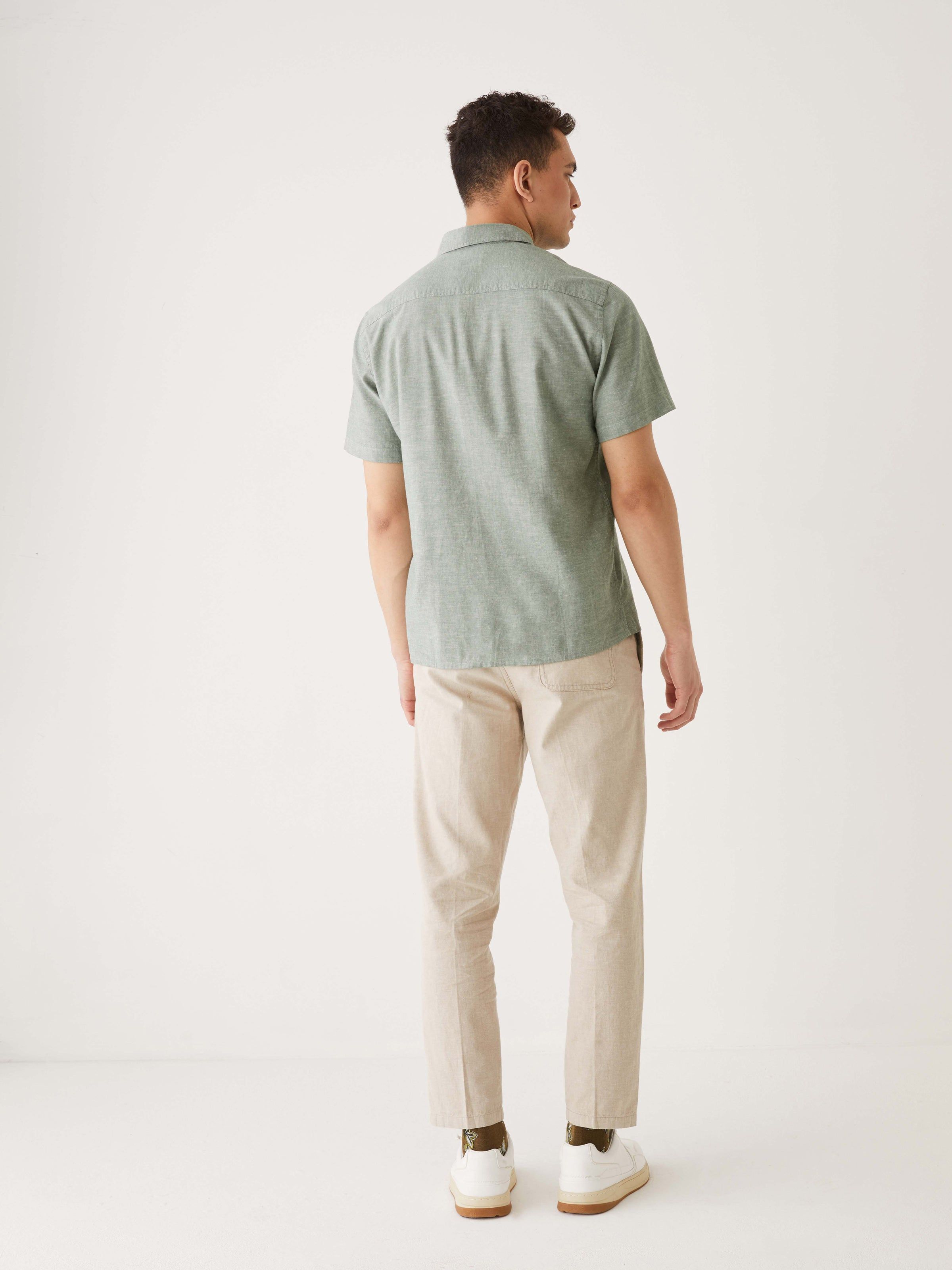 The Short Sleeve Chambray Shirt in Green sold by Frank & Oak product image thumbnail 4
