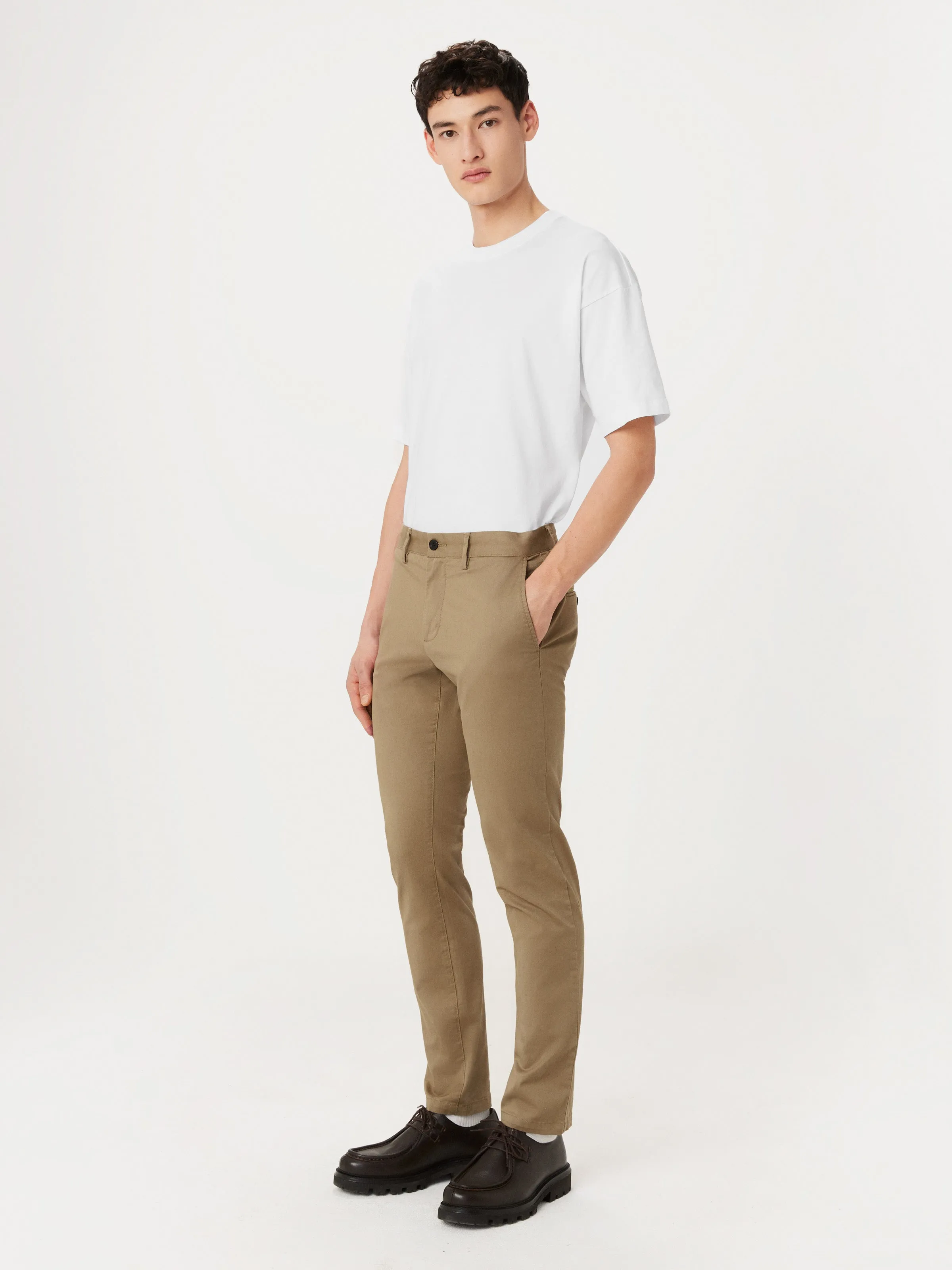The Brunswick Slim Chino Pant in Khaki sold by Frank & Oak