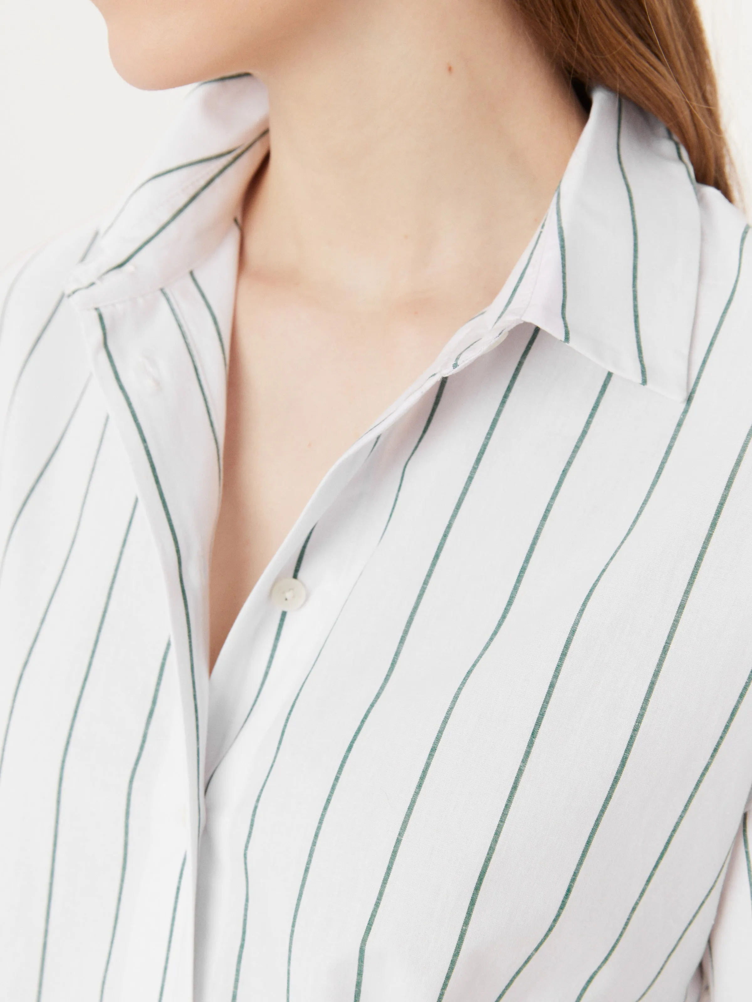 The Loose Striped Kapok Shirt in Dark Green sold by Frank & Oak product image thumbnail 5
