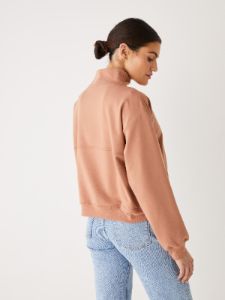 The Half-Zip Hybrid Mockneck in Mocha sold by Frank & Oak