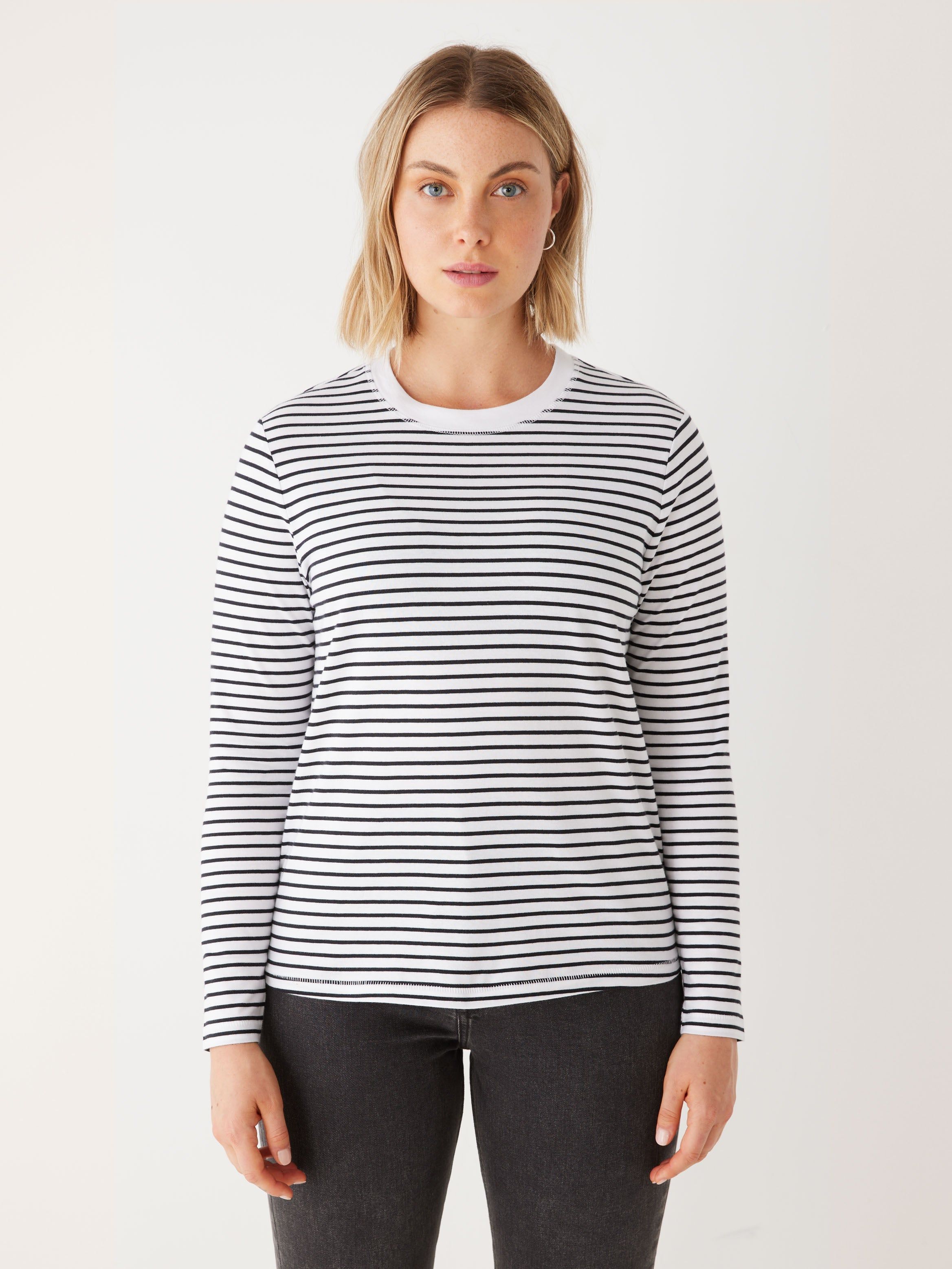 The Long Sleeve Striped T-Shirt in White sold by Frank & Oak product image thumbnail 3