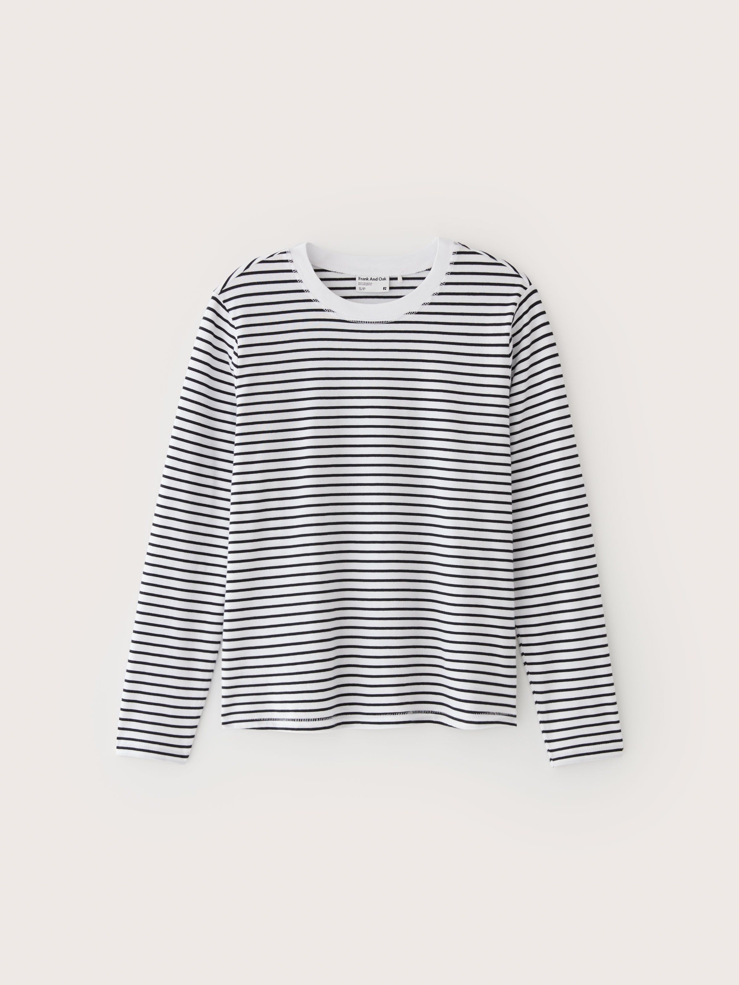 The Long Sleeve Striped T-Shirt in White sold by Frank & Oak product image thumbnail 5