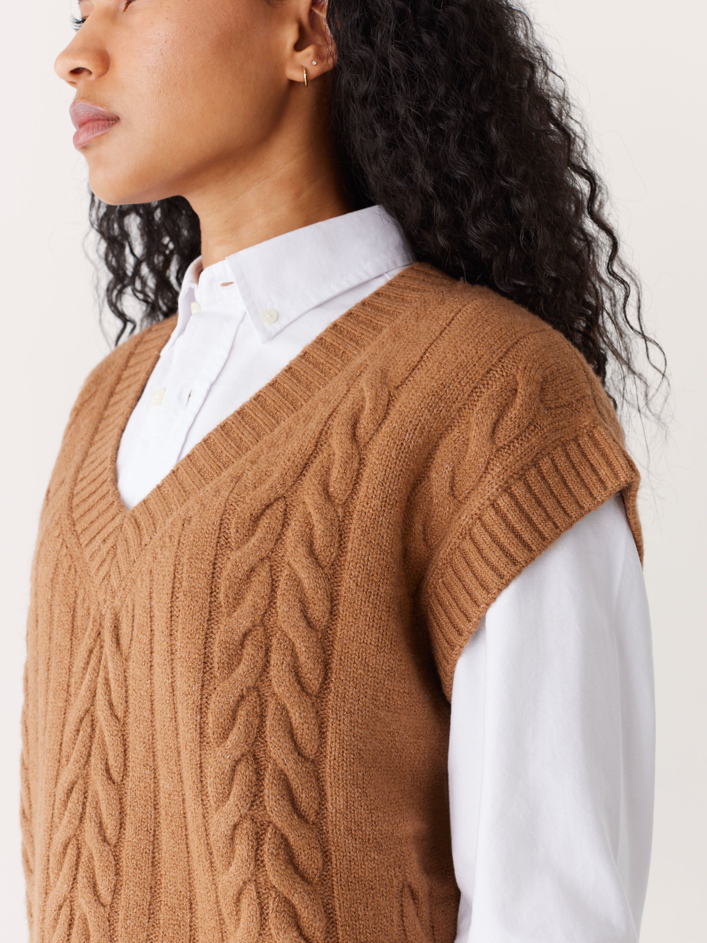 The Comfort Sweater Vest in Mocha sold by Frank & Oak product image thumbnail 4