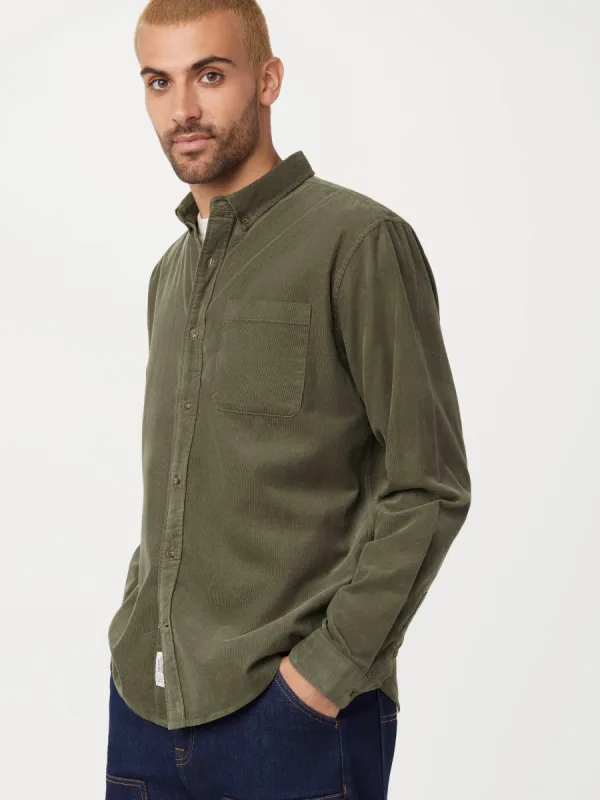The Fine Corduroy Shirt in Agave sold by Frank & Oak