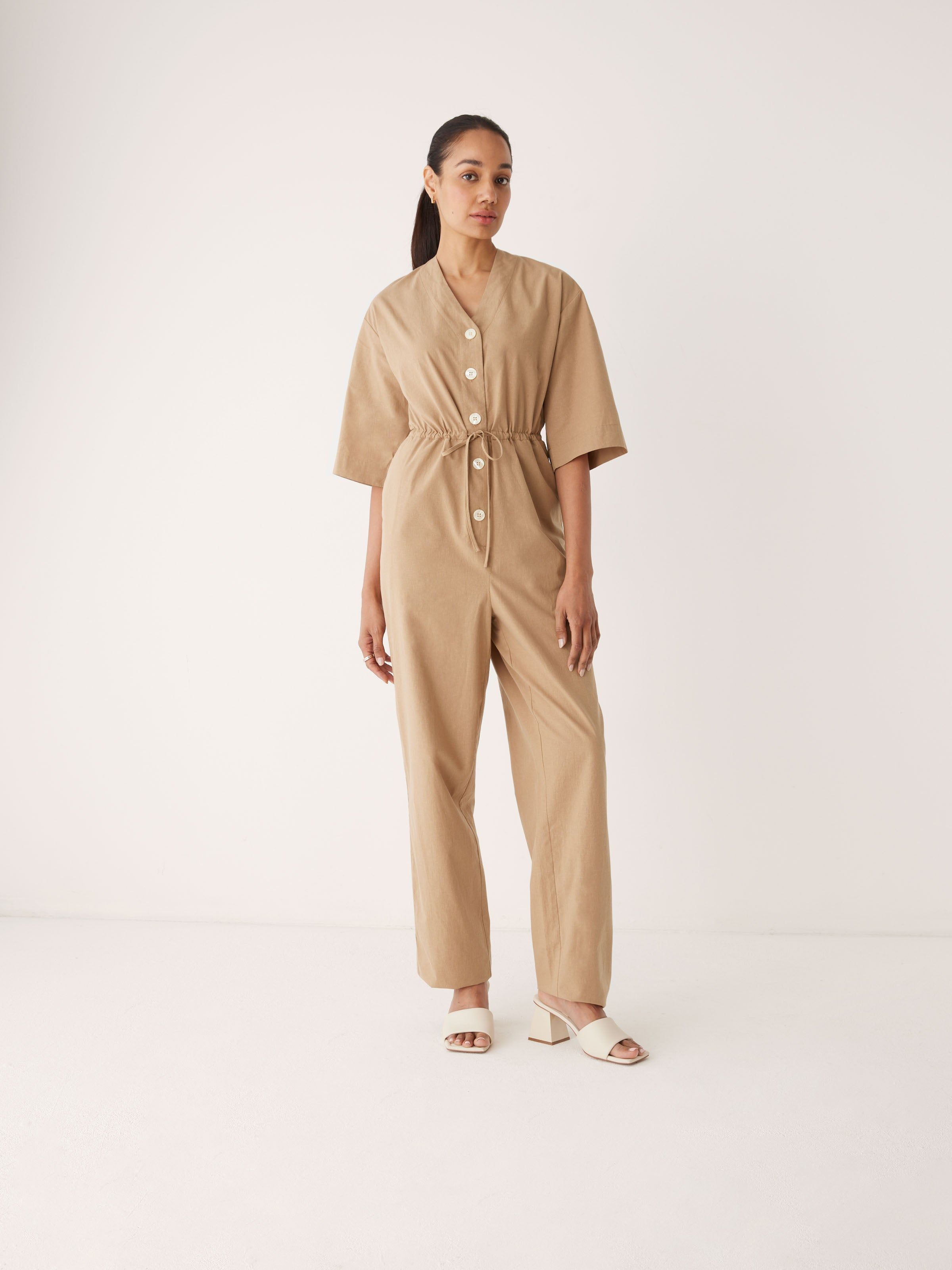 The Kapok Jumpsuit in Nutmeg sold by Frank & Oak