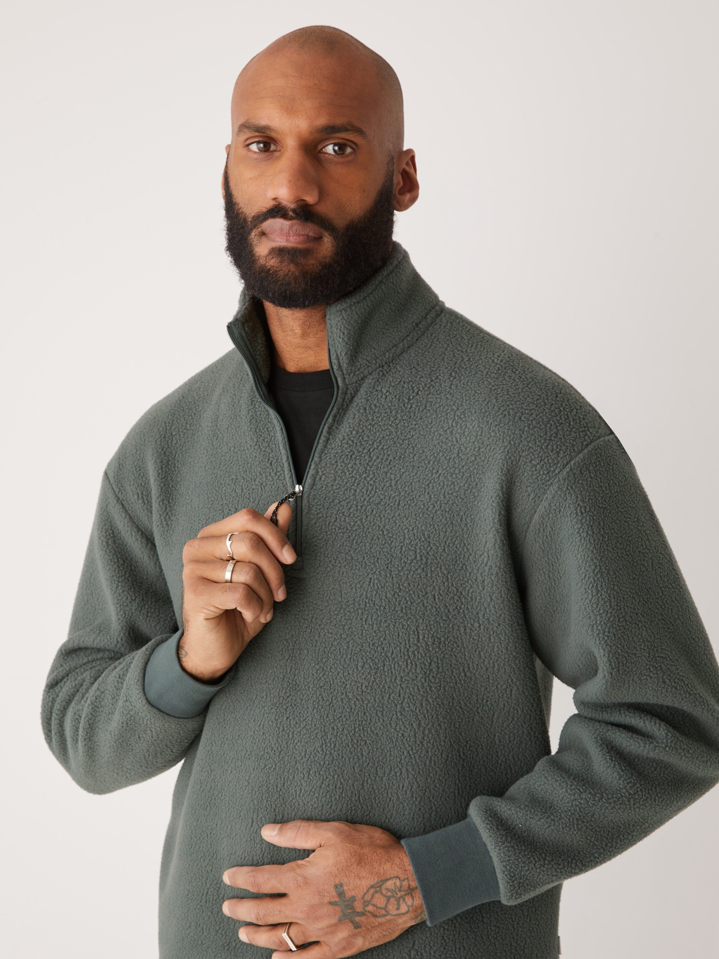 The Polar Fleece Pullover in Smoked Green sold by Frank & Oak product image thumbnail 2