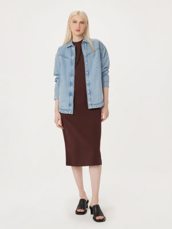 The Maxi T-Shirt Dress in Mahogany sold by Frank & Oak