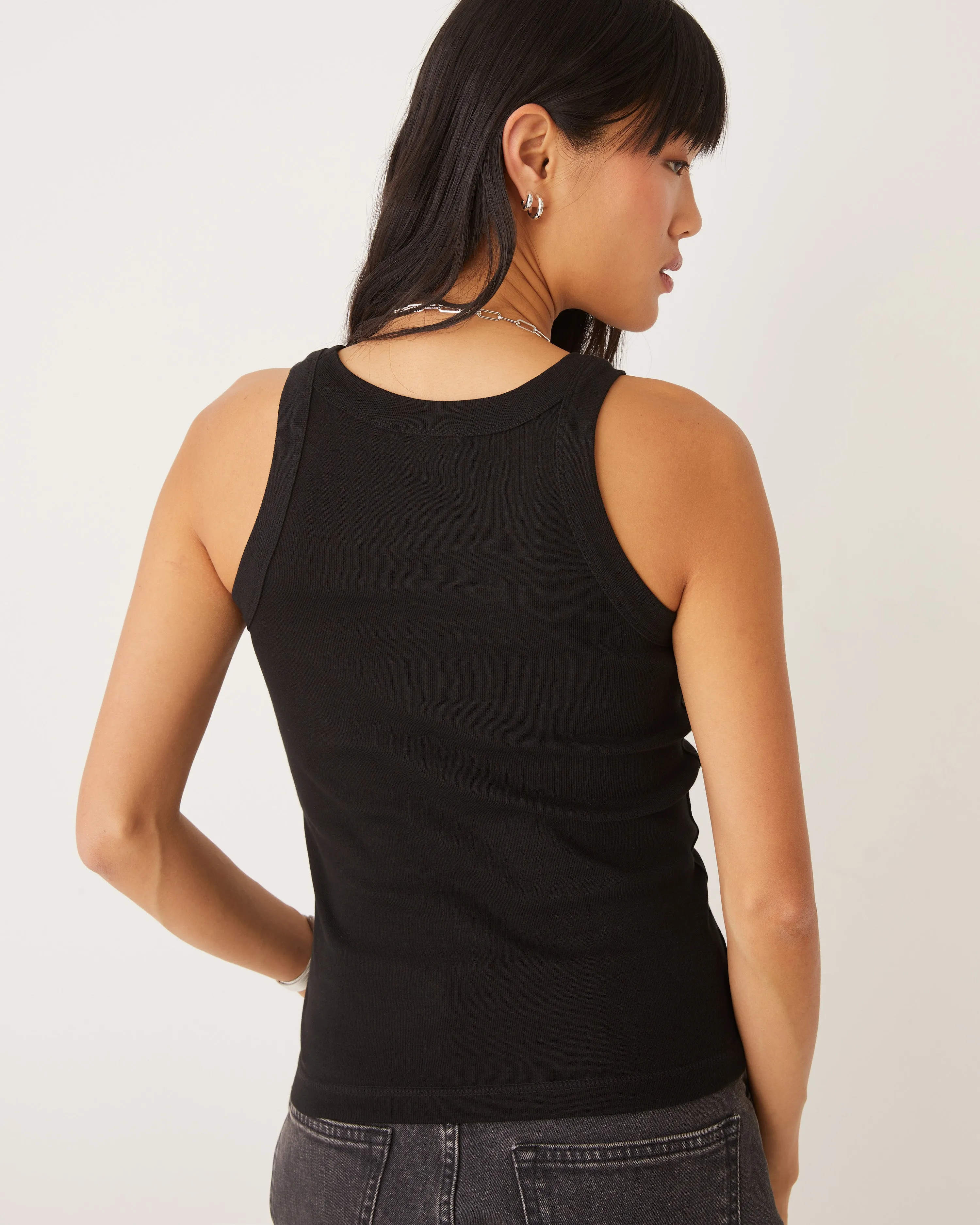 The Organic Cotton Rib Tank in Black sold by Frank & Oak product image thumbnail 4
