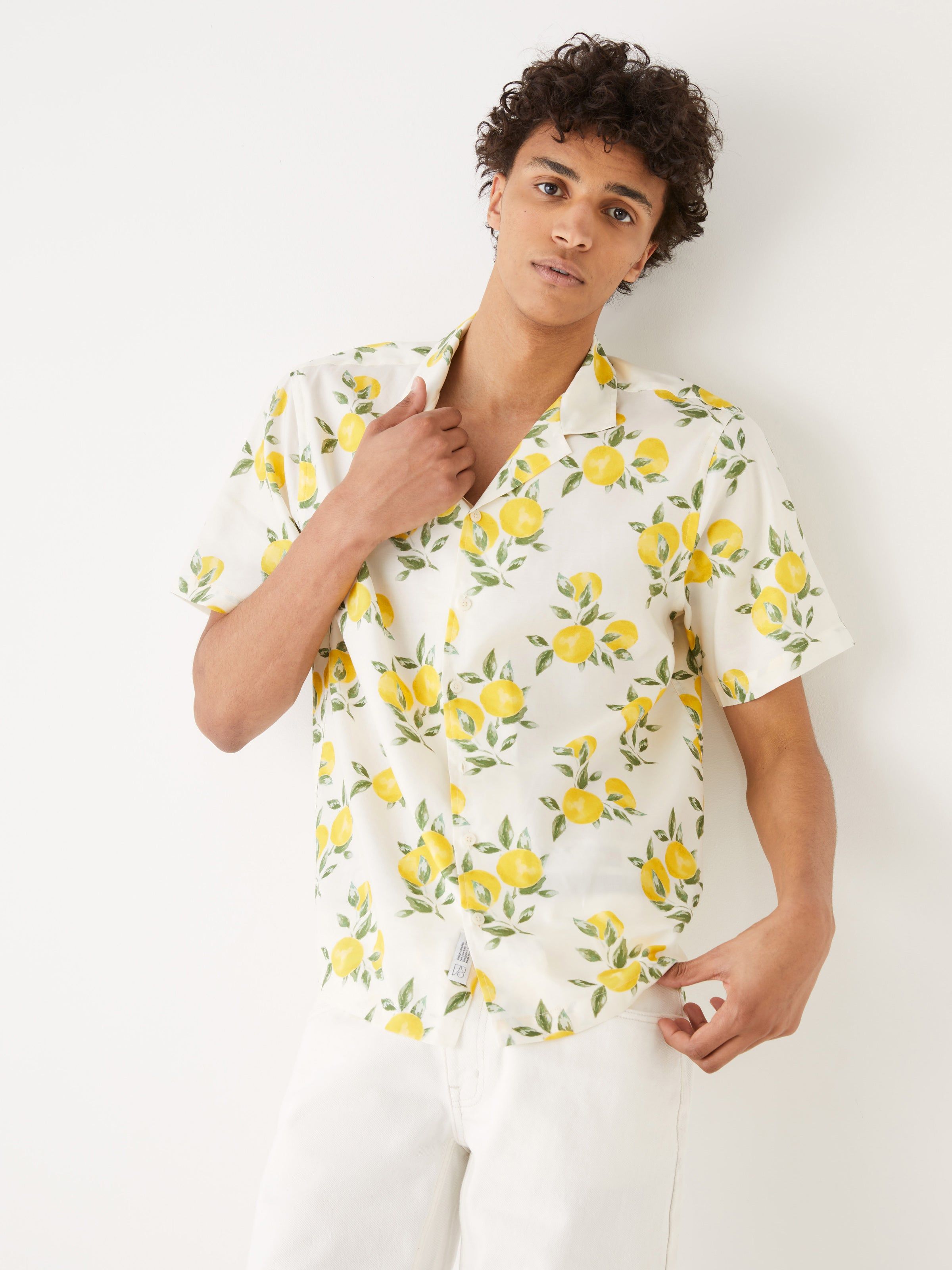 The Tropical Print Resort Shirt in White sold by Frank & Oak product image thumbnail 2