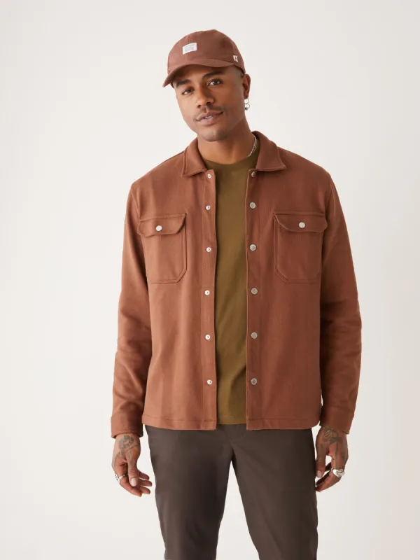 The French Terry Overshirt in Brown sold by Frank & Oak