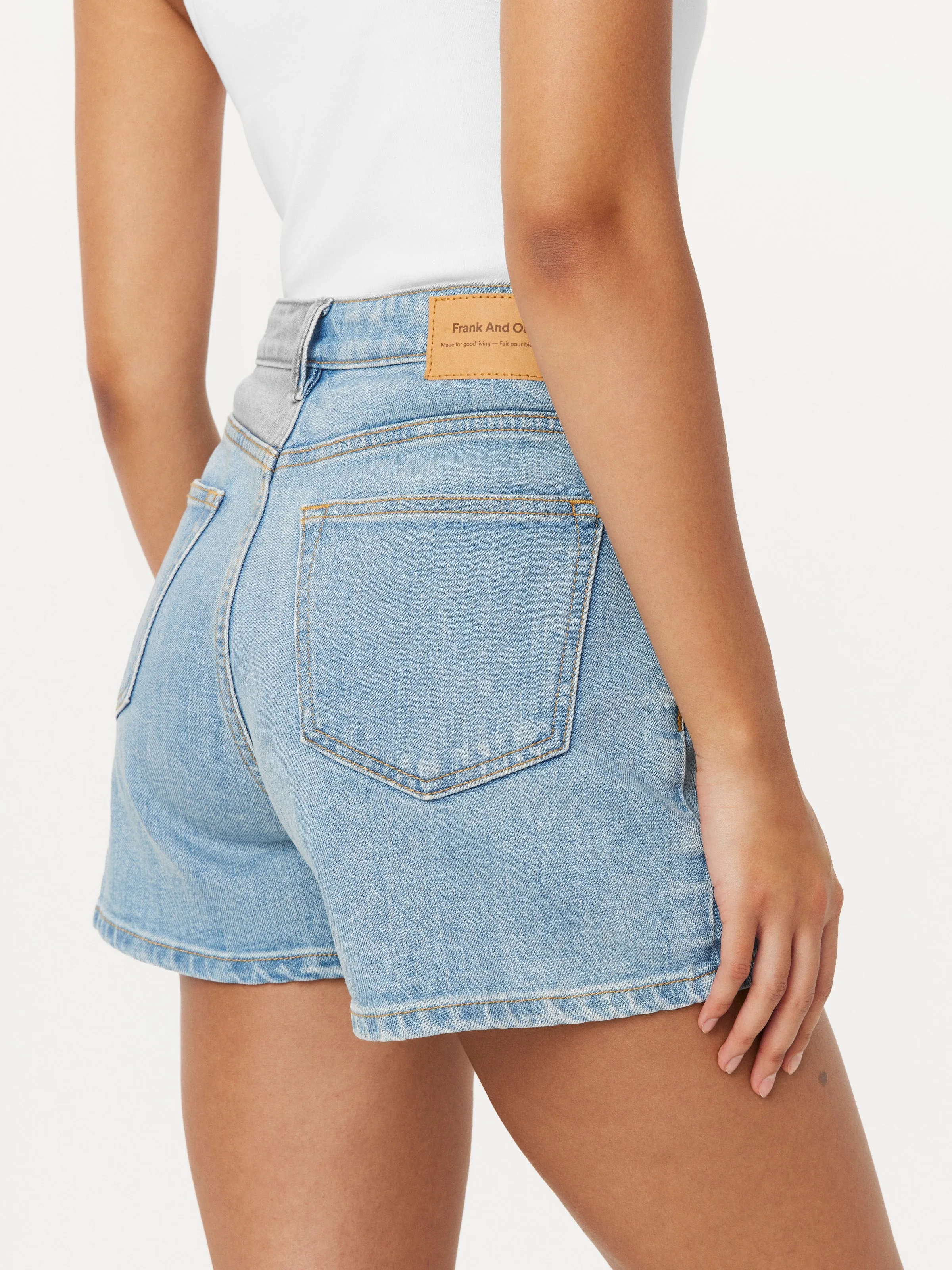 The Stevie Tapered Denim Short in Light Wash sold by Frank & Oak product image thumbnail 3