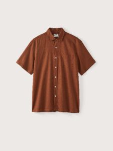 The Short Sleeve Hemp Shirt in Tortoise Brown sold by Frank & Oak