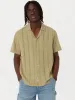 The Textured Camp Collar Shirt in Cardamom sold by Frank & Oak