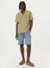 The Textured Camp Collar Shirt in Cardamom sold by Frank & Oak