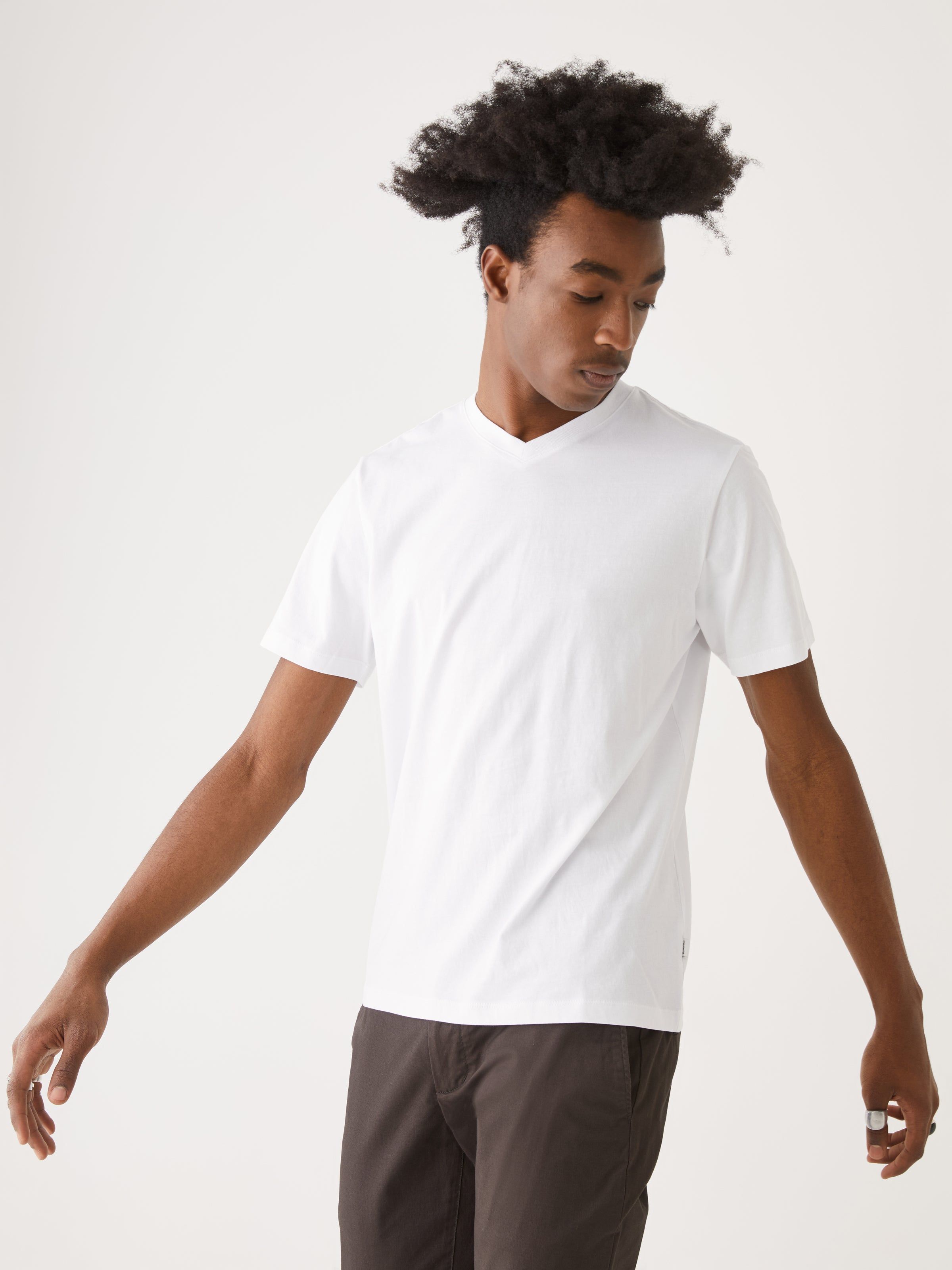 The Slim V-Neck T-Shirt in Bright White sold by Frank & Oak product image thumbnail 3