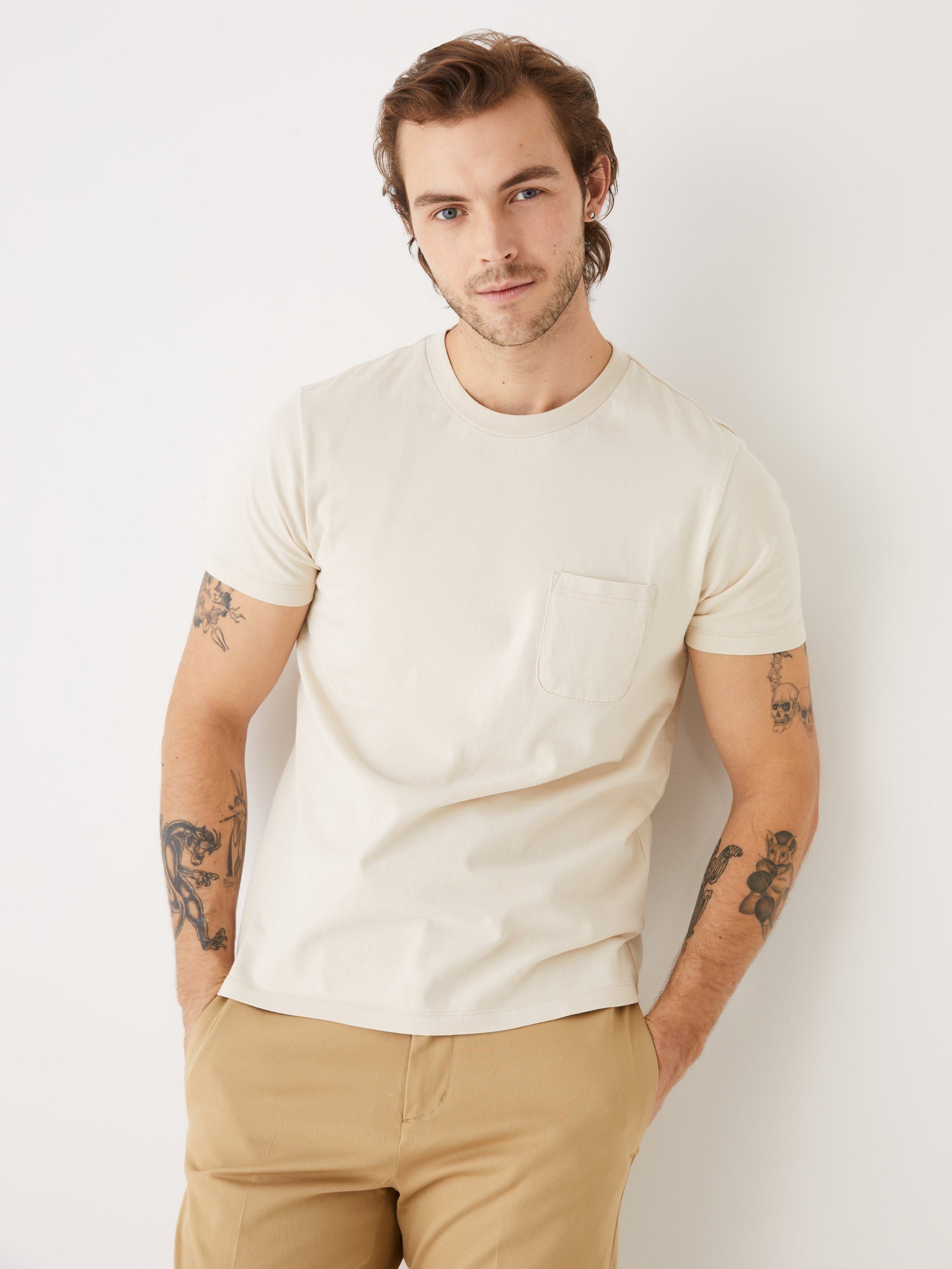 The Eco Dye Pocket T-Shirt in Beige sold by Frank & Oak product image thumbnail 4