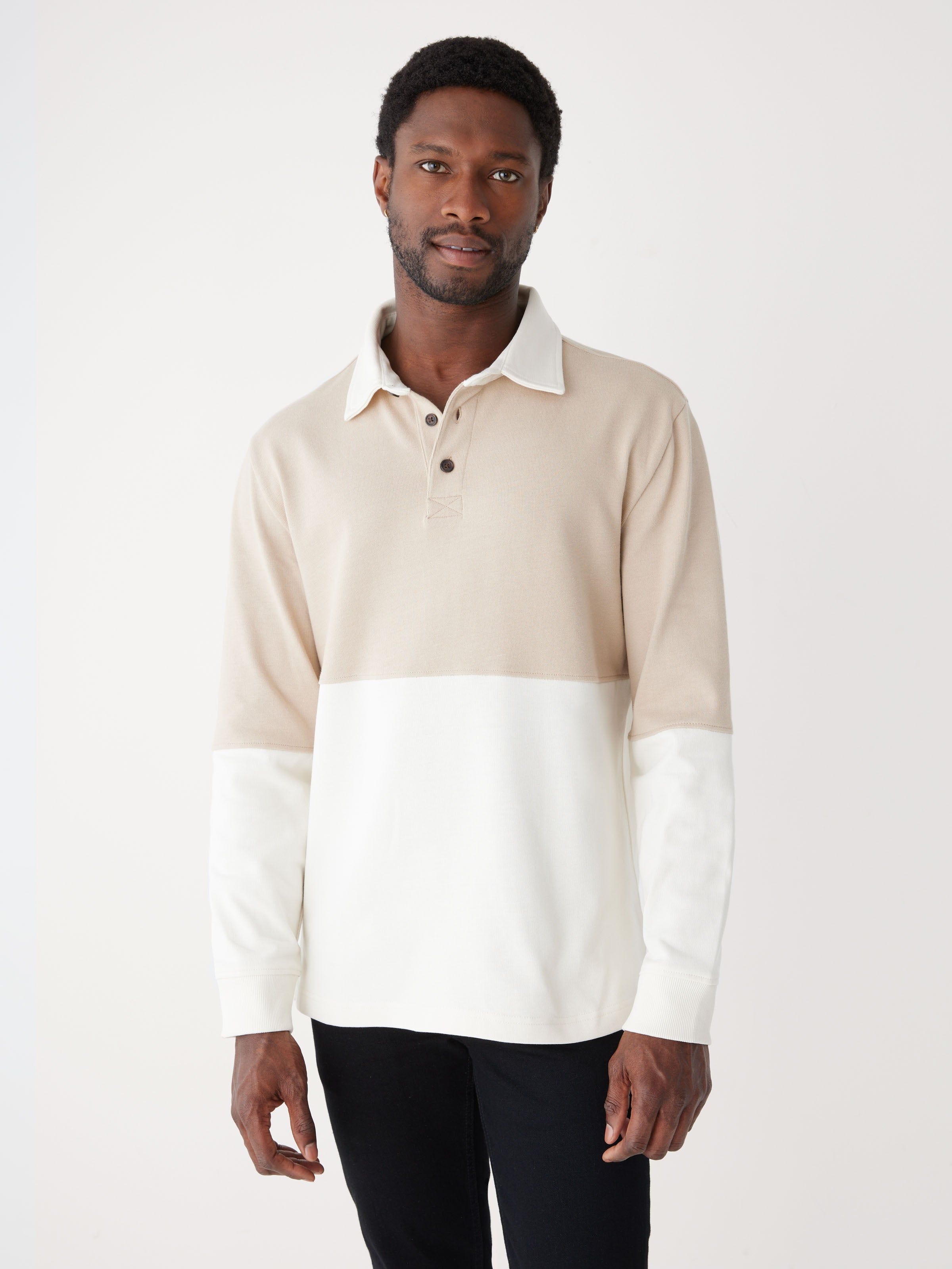 The Long Sleeve Rugby Polo in Hummus sold by Frank & Oak product image thumbnail 5