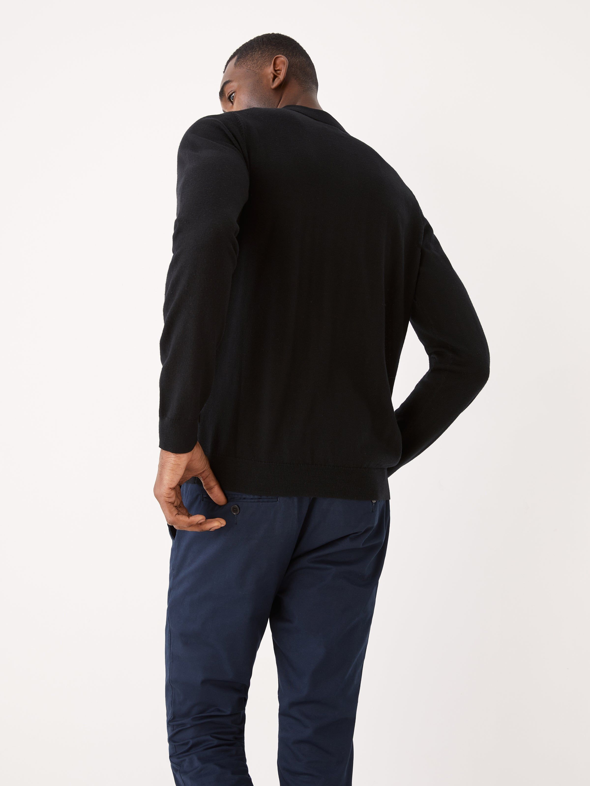 The Merino Wool Polo Sweater in Black sold by Frank & Oak product image thumbnail 7