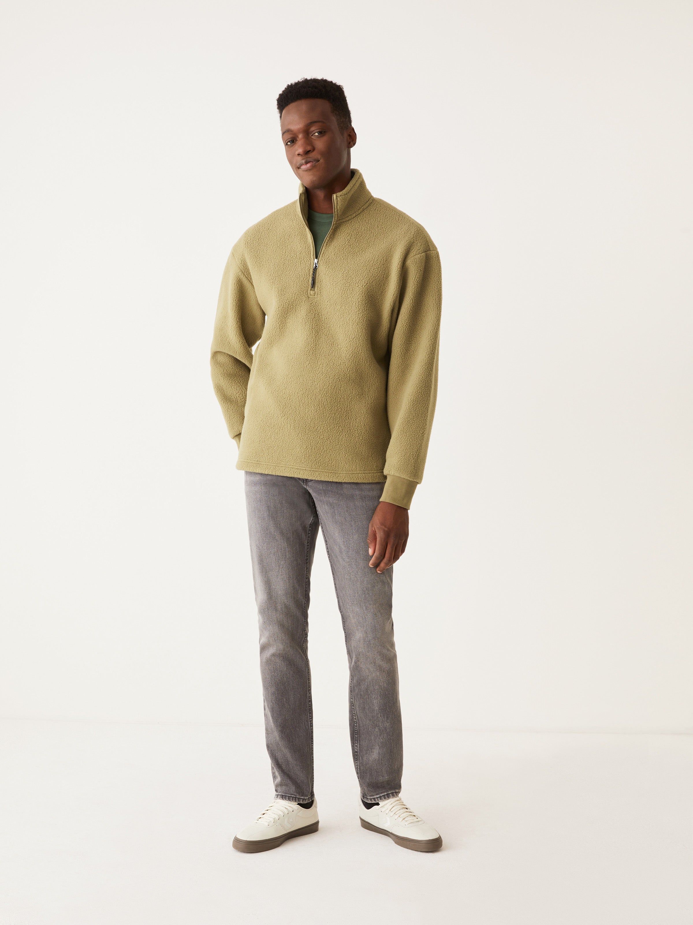 The Polar Fleece Pullover in Khaki sold by Frank & Oak product image thumbnail 3