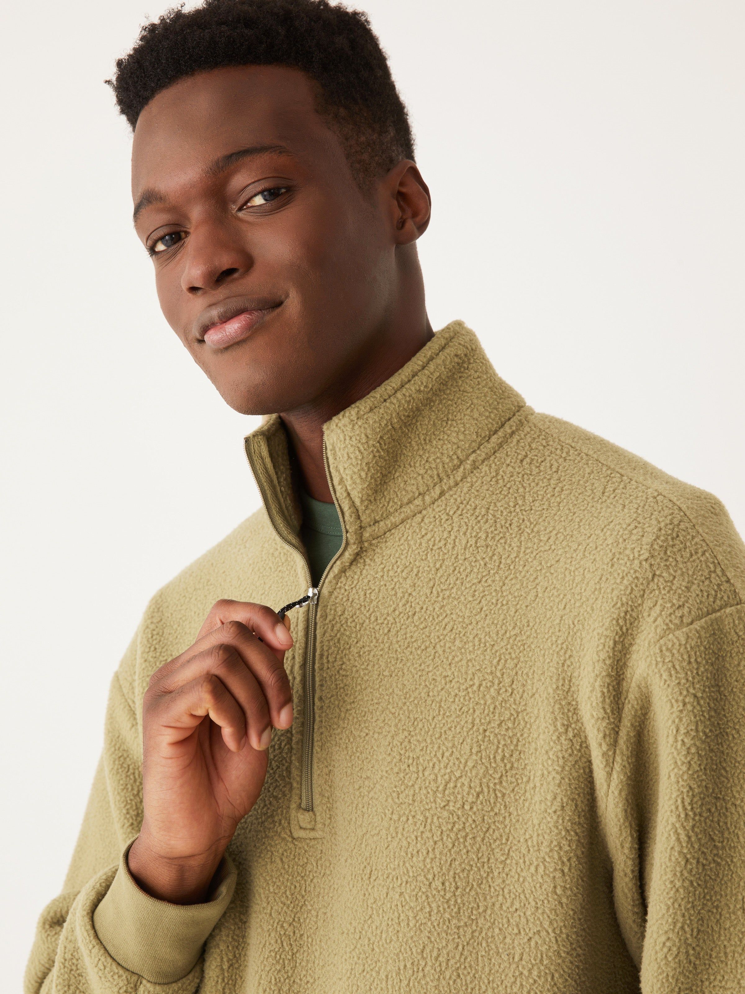 The Polar Fleece Pullover in Khaki sold by Frank & Oak product image thumbnail 2