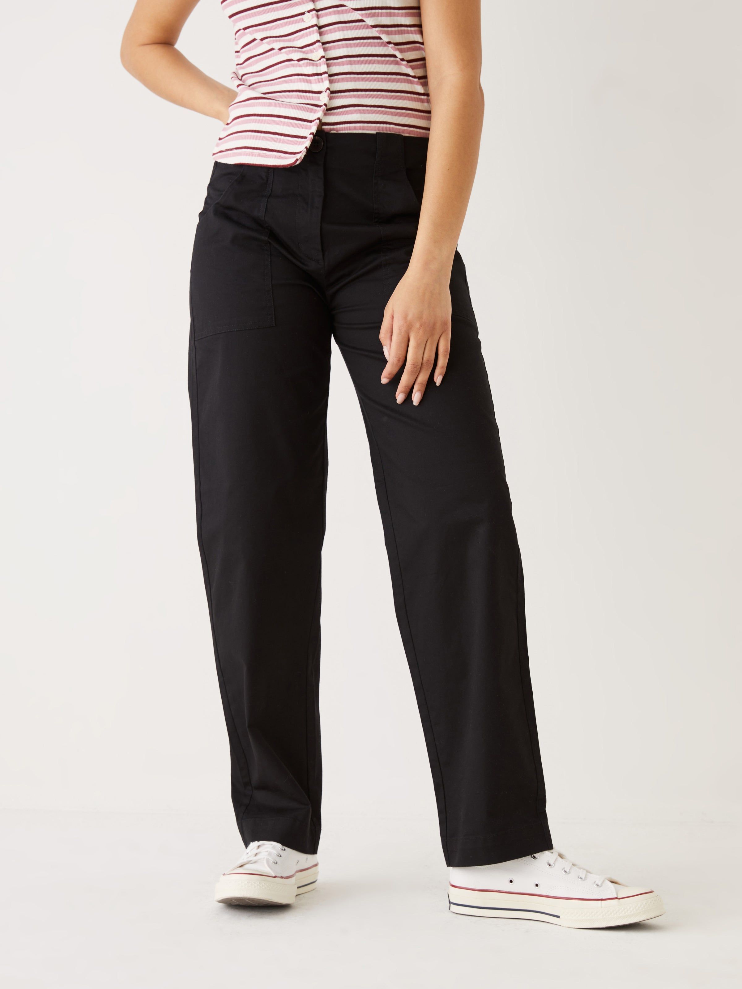 The Annie Loose Fit Pant in Black sold by Frank & Oak