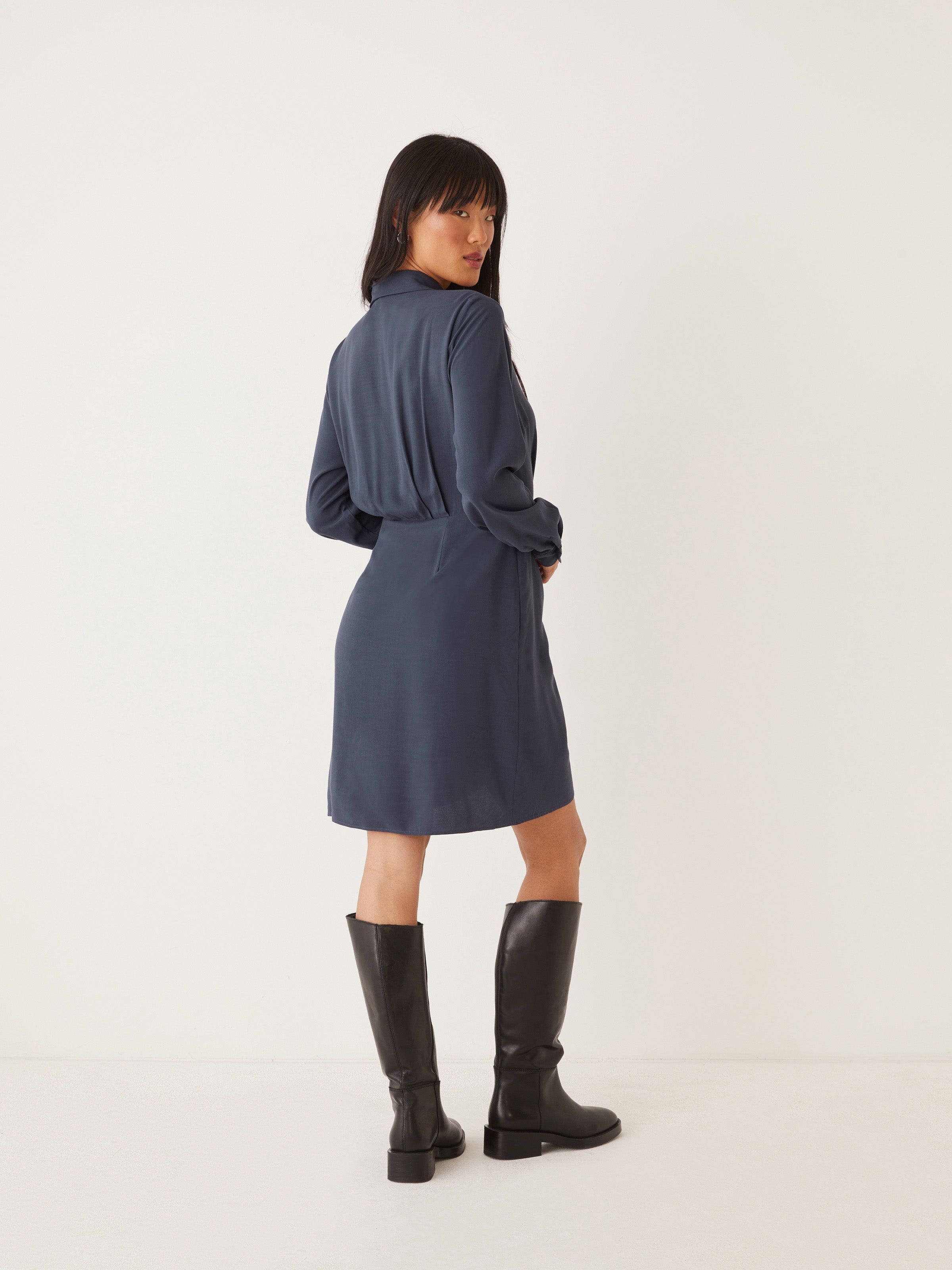 The Collared Wrap Dress in Navy sold by Frank & Oak product image thumbnail 3