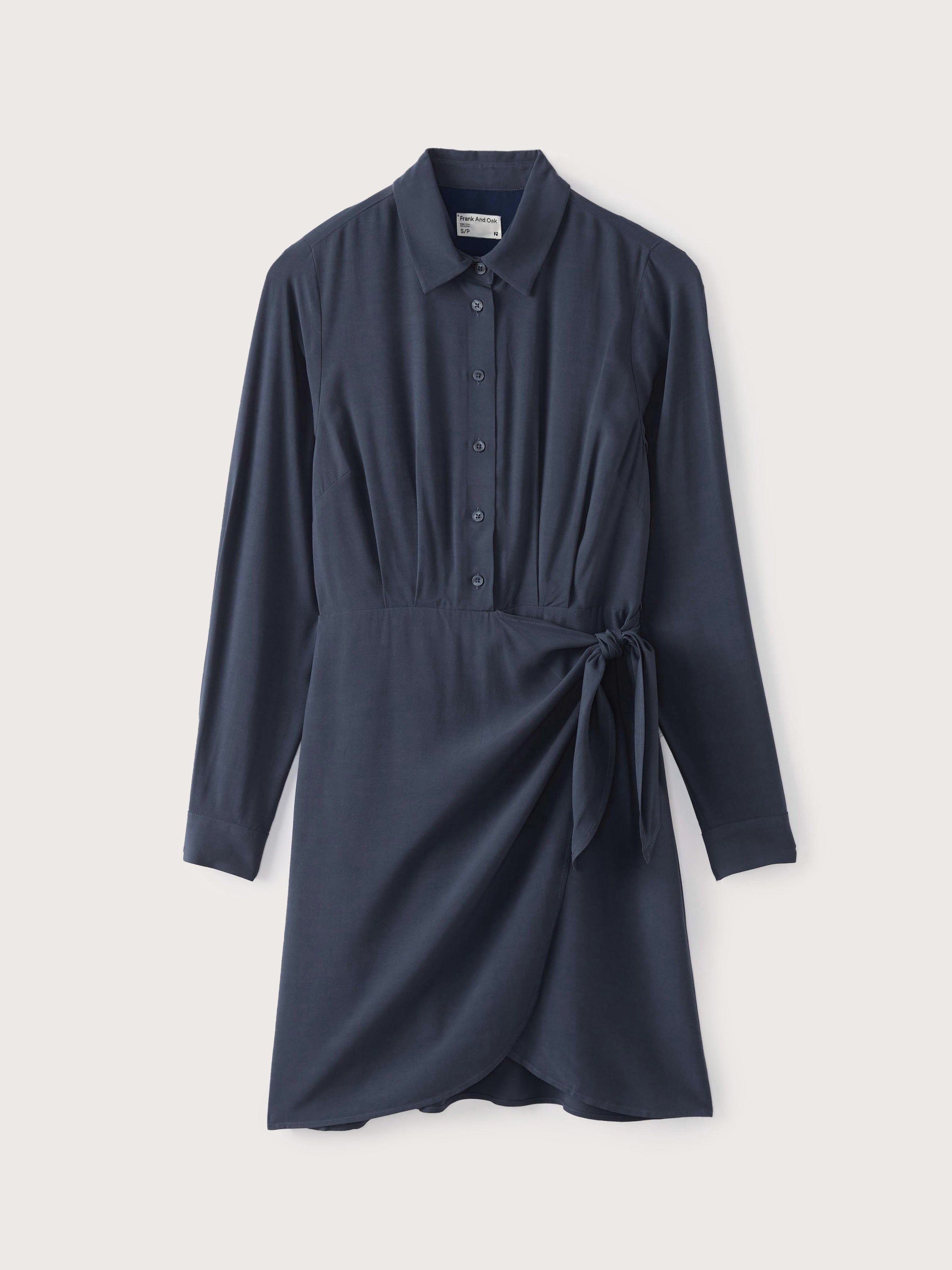 The Collared Wrap Dress in Navy sold by Frank & Oak product image thumbnail 5