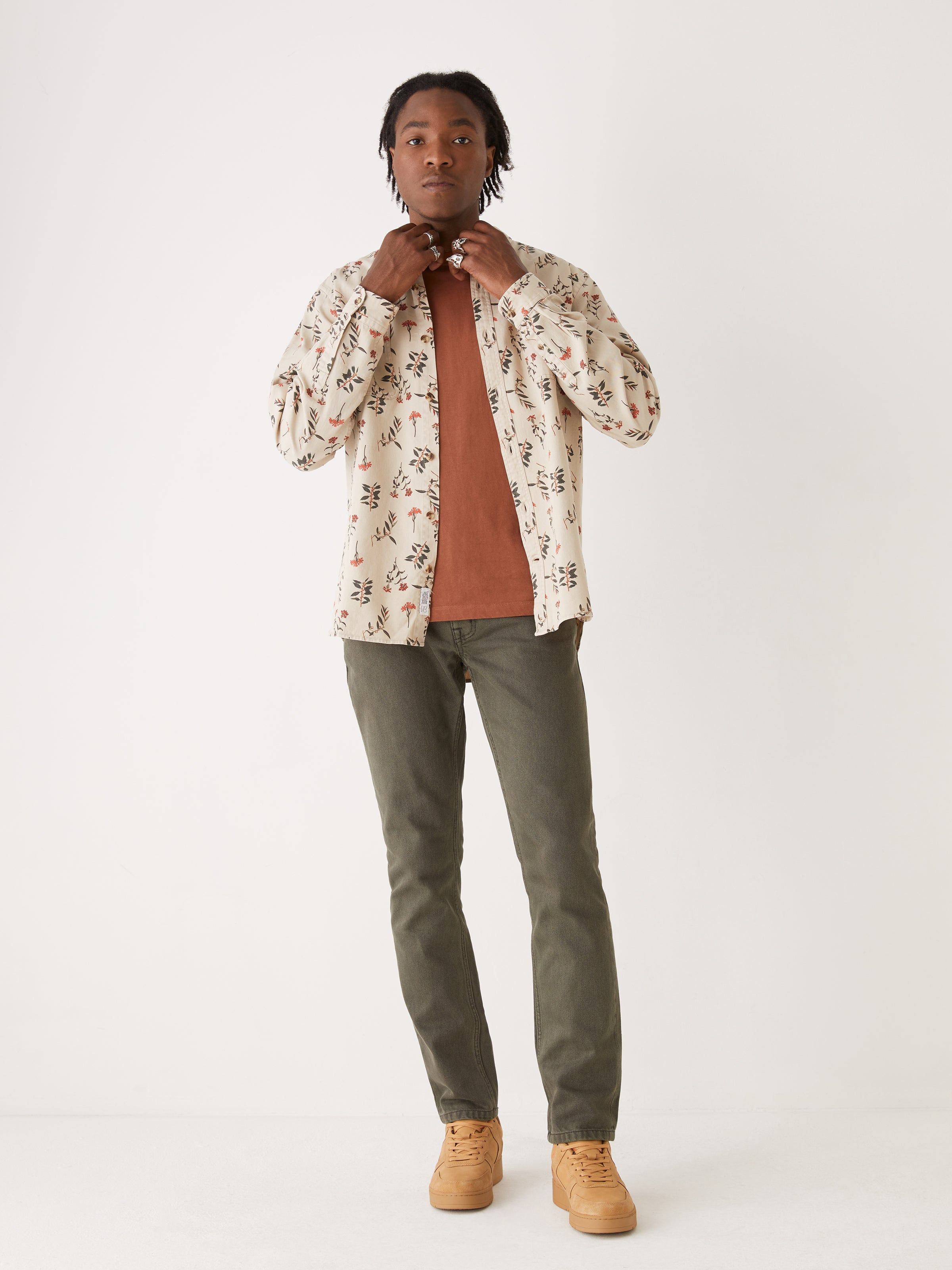 The Botanical Print Shirt in Feather Grey sold by Frank & Oak product image thumbnail 5