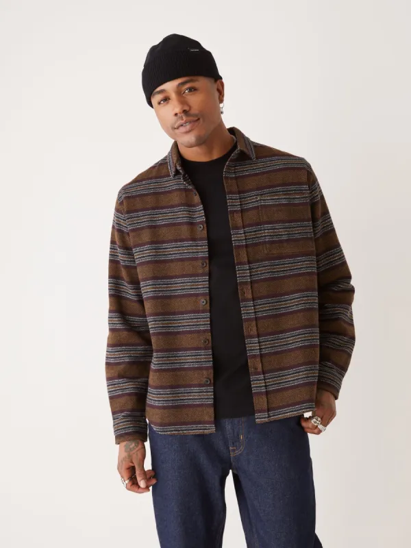 The Striped Blanket Shirt in Brown sold by Frank & Oak